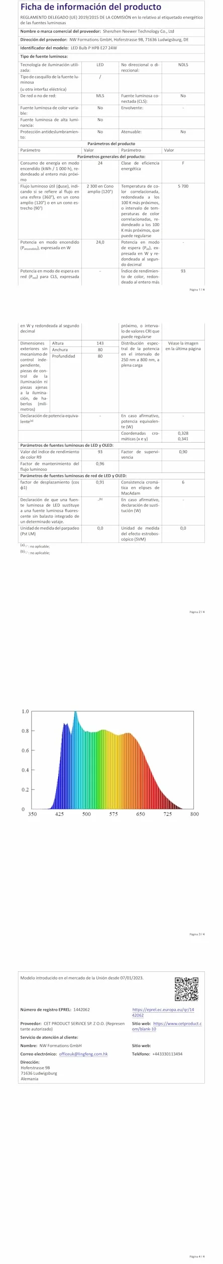 NEEWER Żarówki LED E27, 24 W, 2 sztuki, 2300 lumenów/5700 K/CRI 93+/15000 h, jasne oświetlenie do fotografii wideo, bezgłośne/bez migotania/bez możliwości ściemniania, certyfikat CE i UKCA