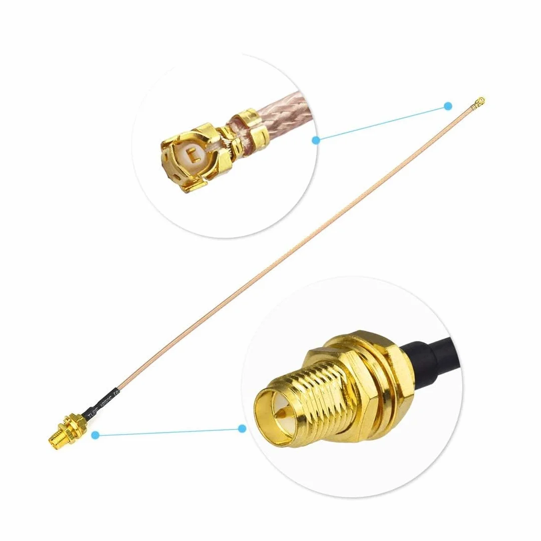 Bingfu Dwuzakresowa antena WiFi 2,4 GHz 5 GHz 5,8 GHz 3 dBi RP-SMA, kabel koncentryczny 0,3 cm 0,3 mm do ESP32-CAM Karta sieciowa Intel PCIE Router WiFi Kamera IP Bezpieczeństwo Adapter USB
