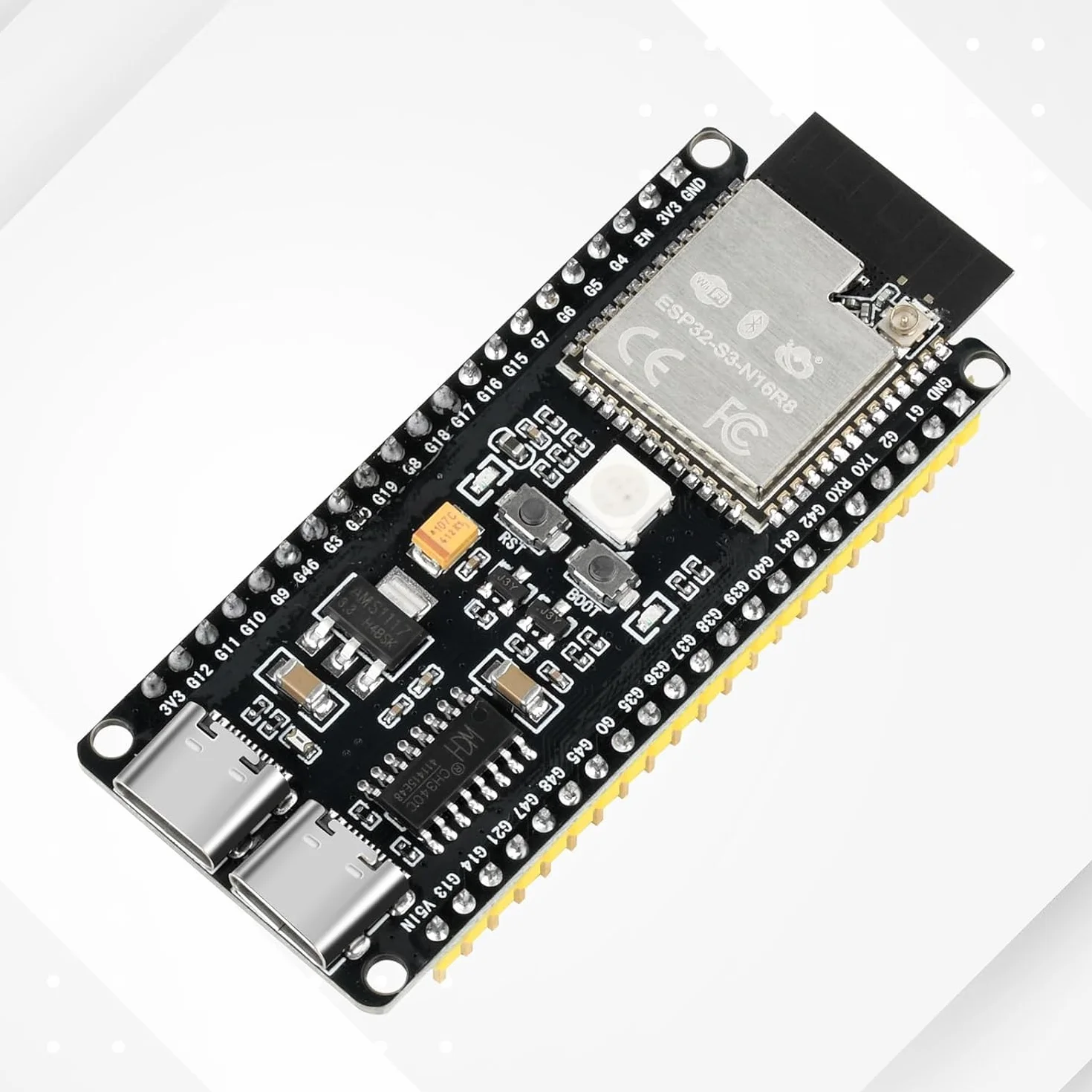 diymore ESP32-S3 DevKitC-1 N16R8 moduł, ESP32 S3 WROOM-1-N16R8 deska rozwojowa z WiFi, Bluetooth 5.0, ESP32 USB C antena