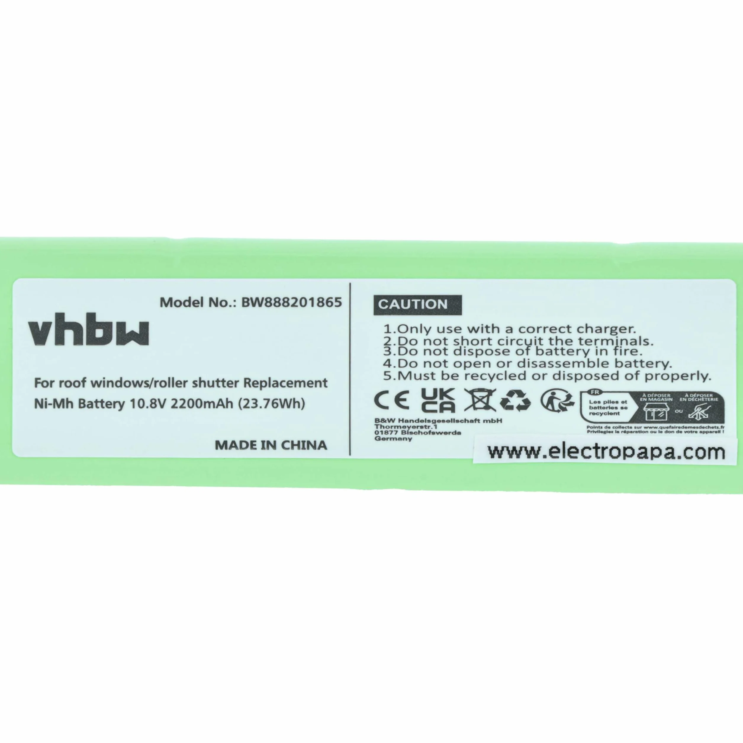 vhbw 3 x akumulator kompatybilny z roletami do okien dachowych i roletami Velux (2200 mAh, 10,8 V, NiMH)