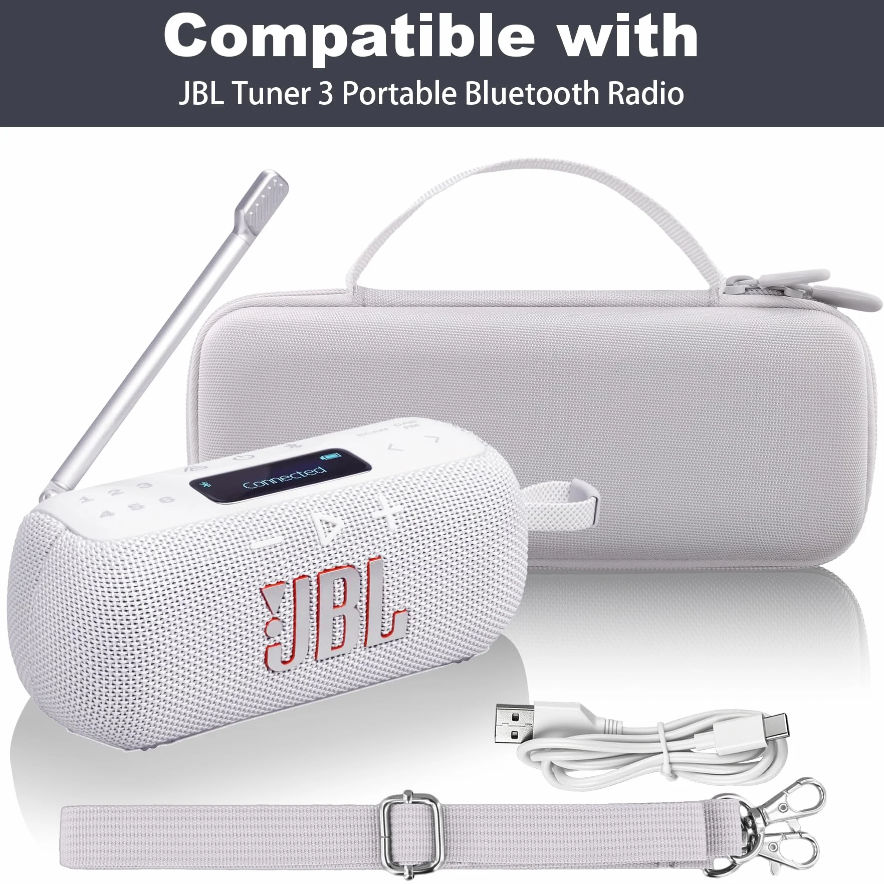 co2CREA Twarde Etui Podróżne do JBL Tuner 3 Przenośne Radio Bluetooth