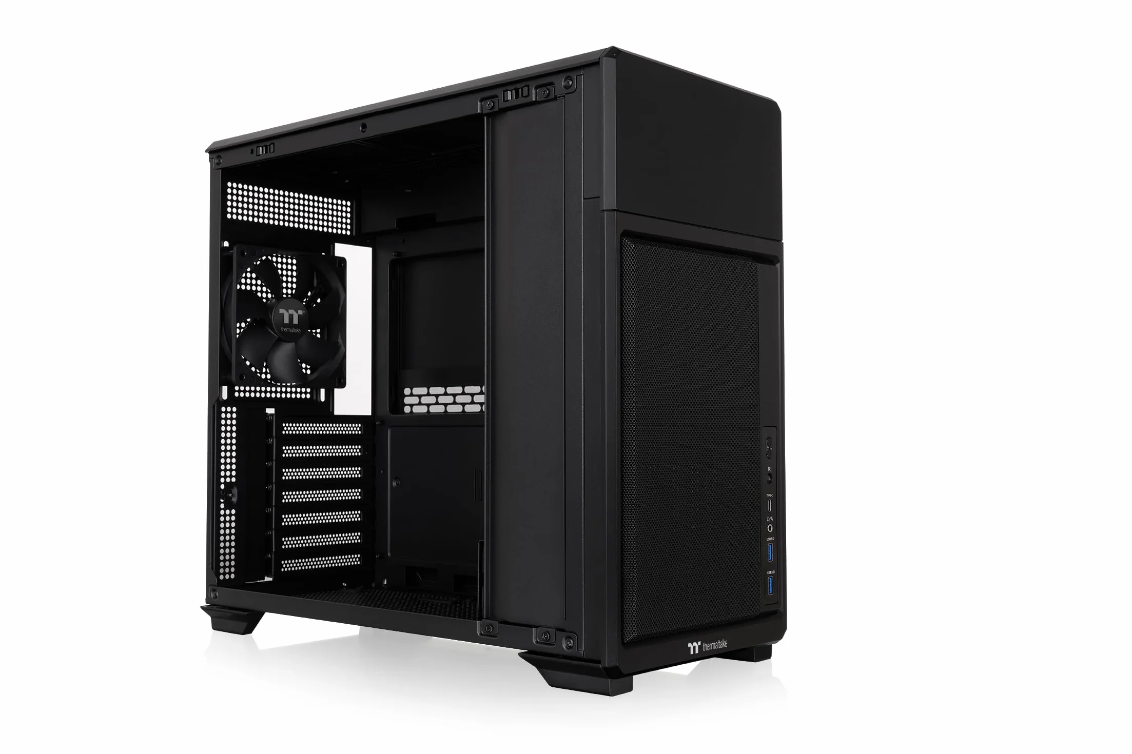 Thermaltake TR300 TG | Black | Tempered Glass | Power Extension Cord | 120mm Fan