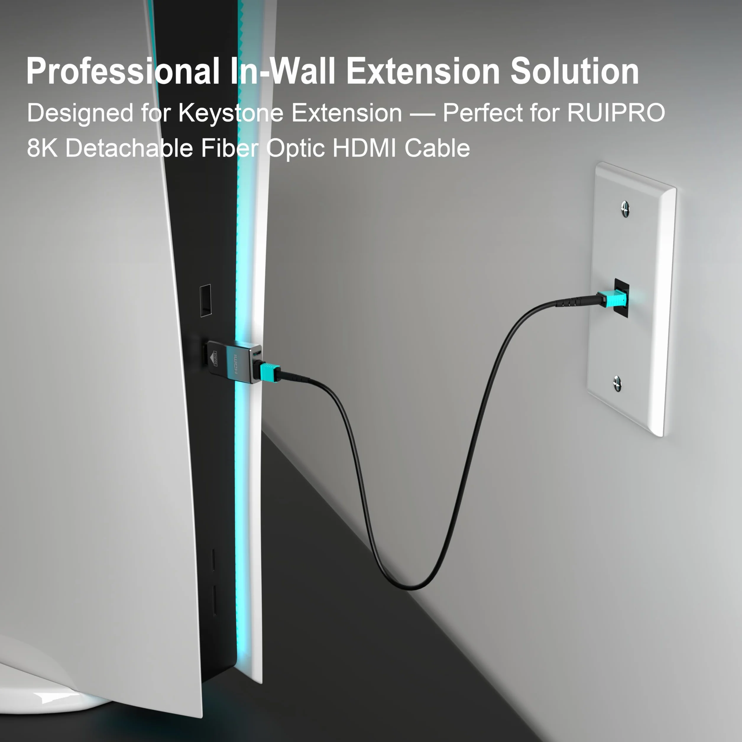 RUIPRO Keystone zestaw 2 płyt ściennych, pojedyncza płyta ścienna ze złączem HDMI 8K Keystone (1 Port-2P)