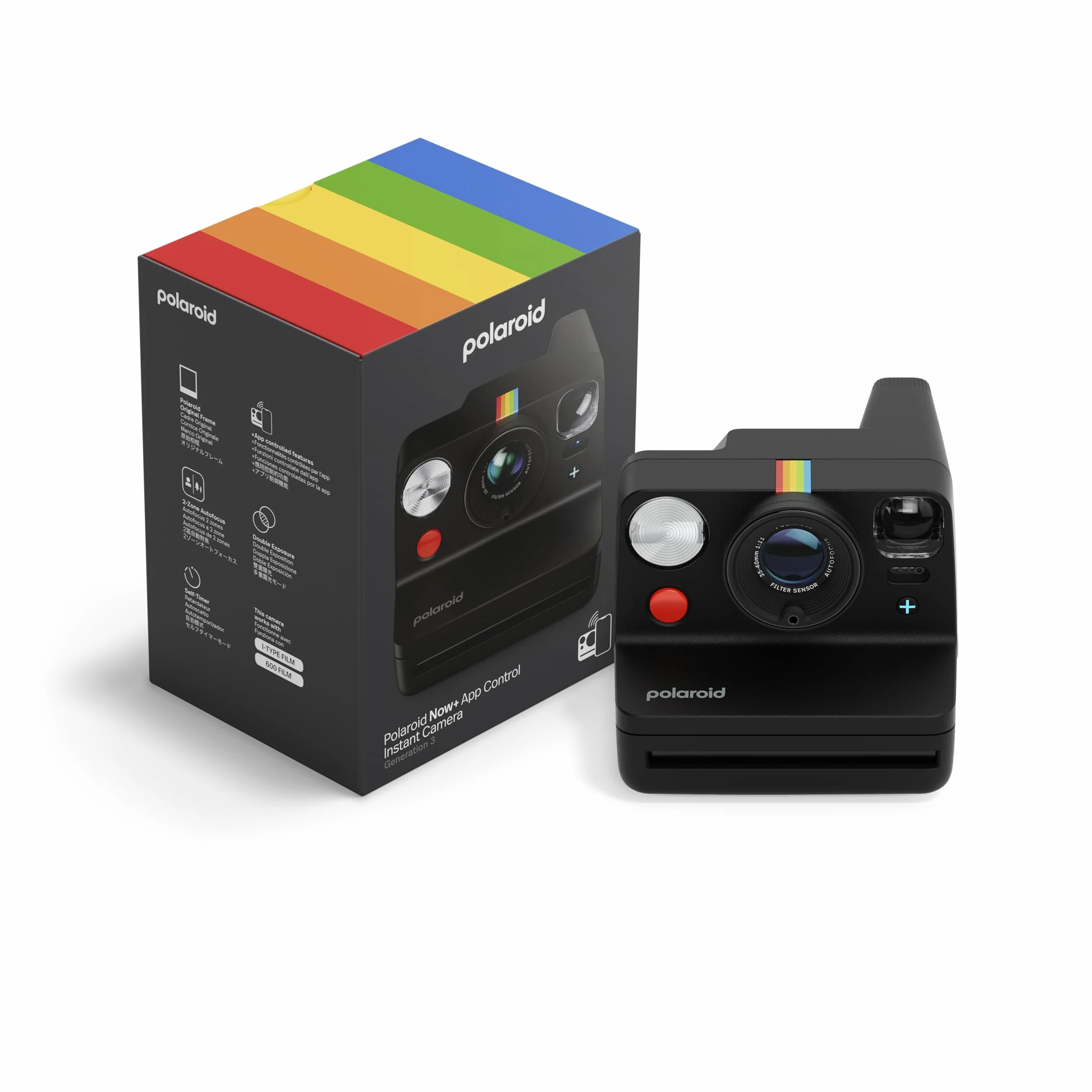 Polaroid - NOW+ Generacja 3 - Aparat natychmiastowy Bluetooth połączony - Czarny (9160)