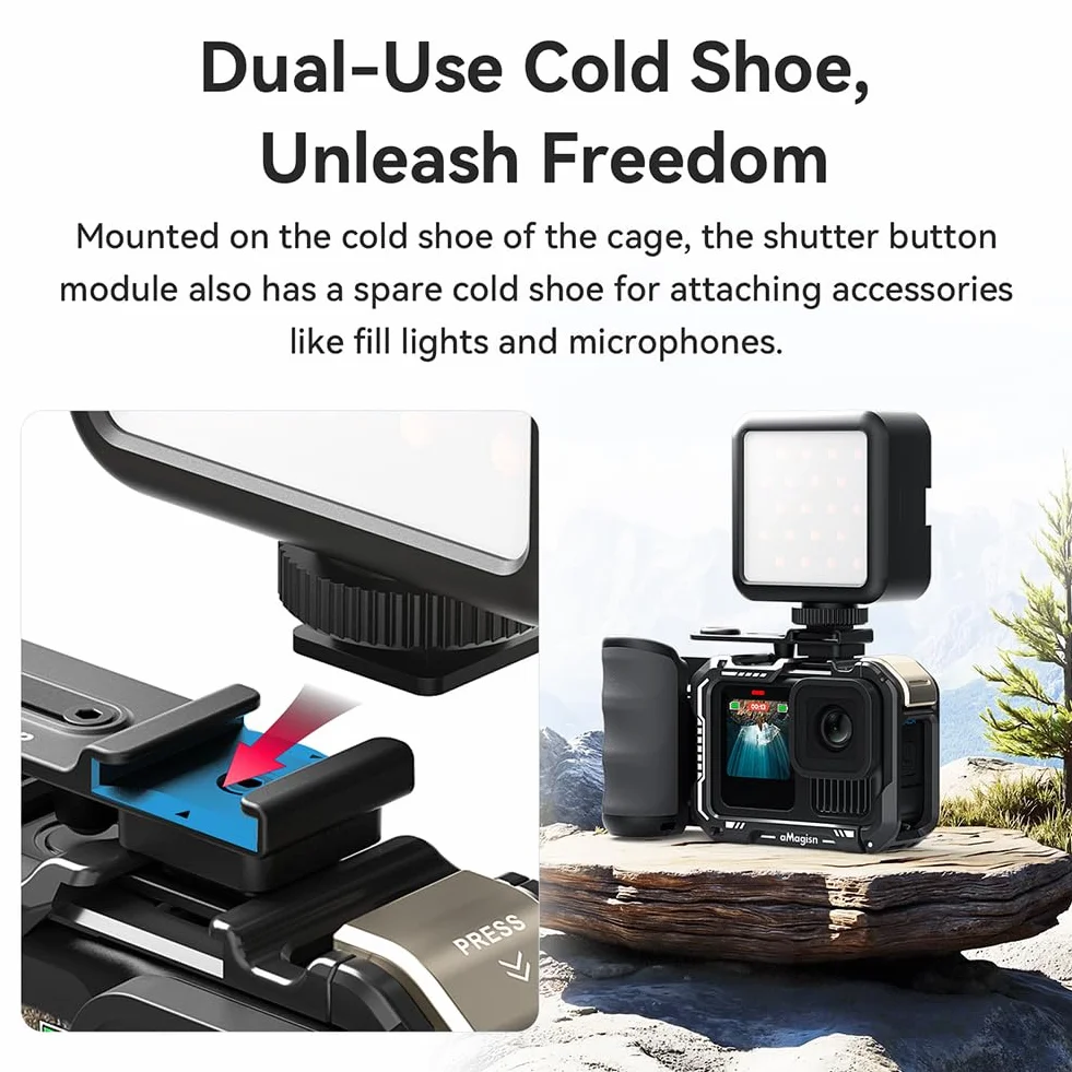 Uchwyt boczny kamery Xplorer Grip Kit do kamery sportowej DJI/Insta.360/ Go.Pro, akcesoria do uchwytów do Go.Pro 13/ Insta.360 Ace Pro 2/ DJI Action 5 Pro (do Go.Pro)