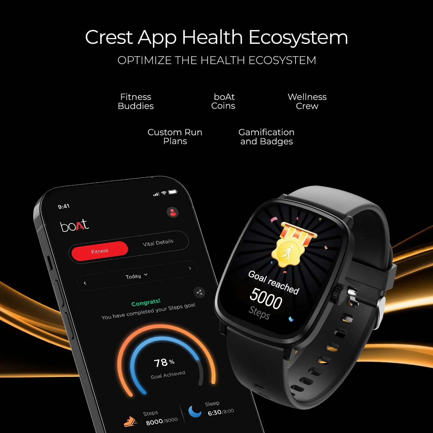 boAt Ultima Regal Smart Watch z wyświetlaczem Ultra AMOLED 2,01" (5,10 cm), jasność 1000 NITS, metalowa obudowa premium, funkcjonalna korona, zegarek Face Studio, awaryjne SOS, połączenie BT (aktywna