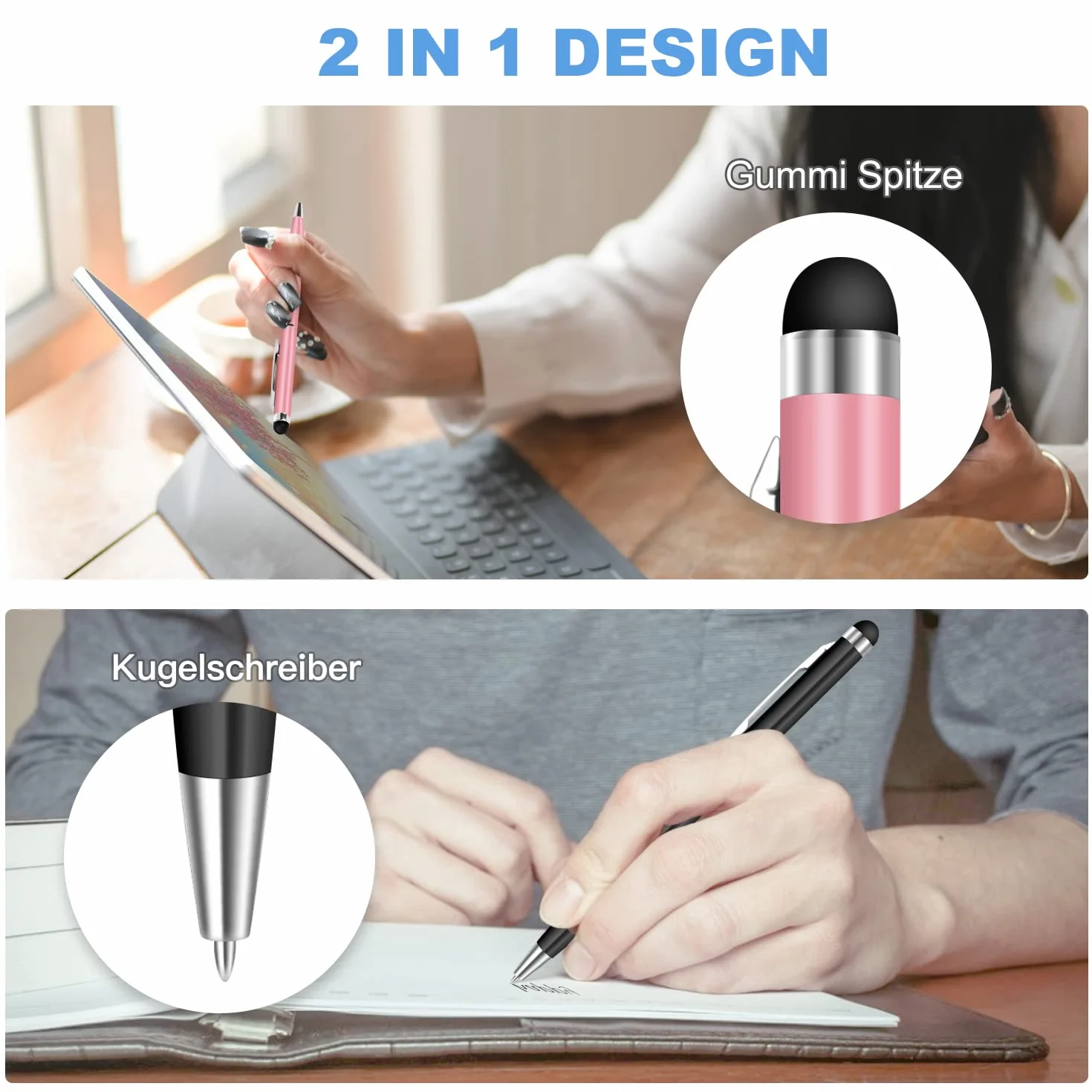MEKO długopisy do tabletów 10 szt. rysik 2 w 1 do smartfonów iPhone iPad Android Samsung Switch Microsoft Surface Tab