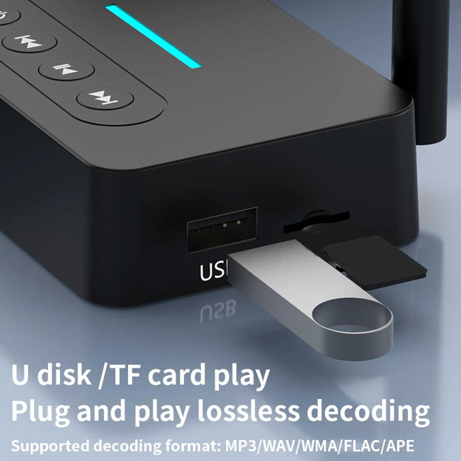 Nadajnik-odbiornik Dźwięku Bluetooth 5.1, Adapter Audio Bluetooth HiFi 2 w 1 z Optycznym Złączem AUX RCA, funkcją NFC, do Domowego Systemu Dźwiękowego i Samochodowego Zestawu