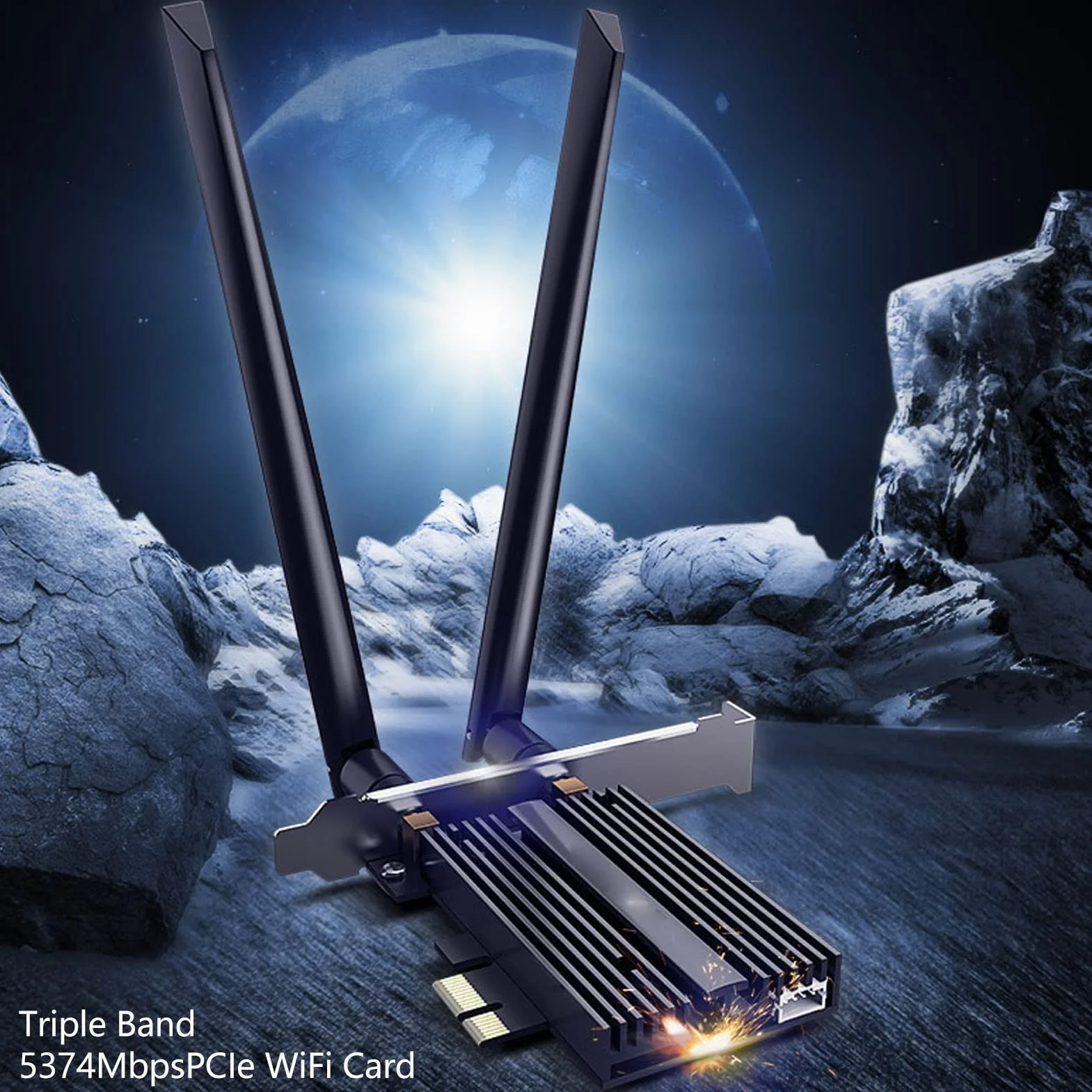 Karta WiFi 6E PCIe WiFi na PC, 6G 5G 2.4G WPA3 BT5.2 Podwójna Antena Adapter Sieci PCIe Plug and Play Bezprzewodowy Adapter PCIe 2400 Mbps do Gier Stacjonarnych