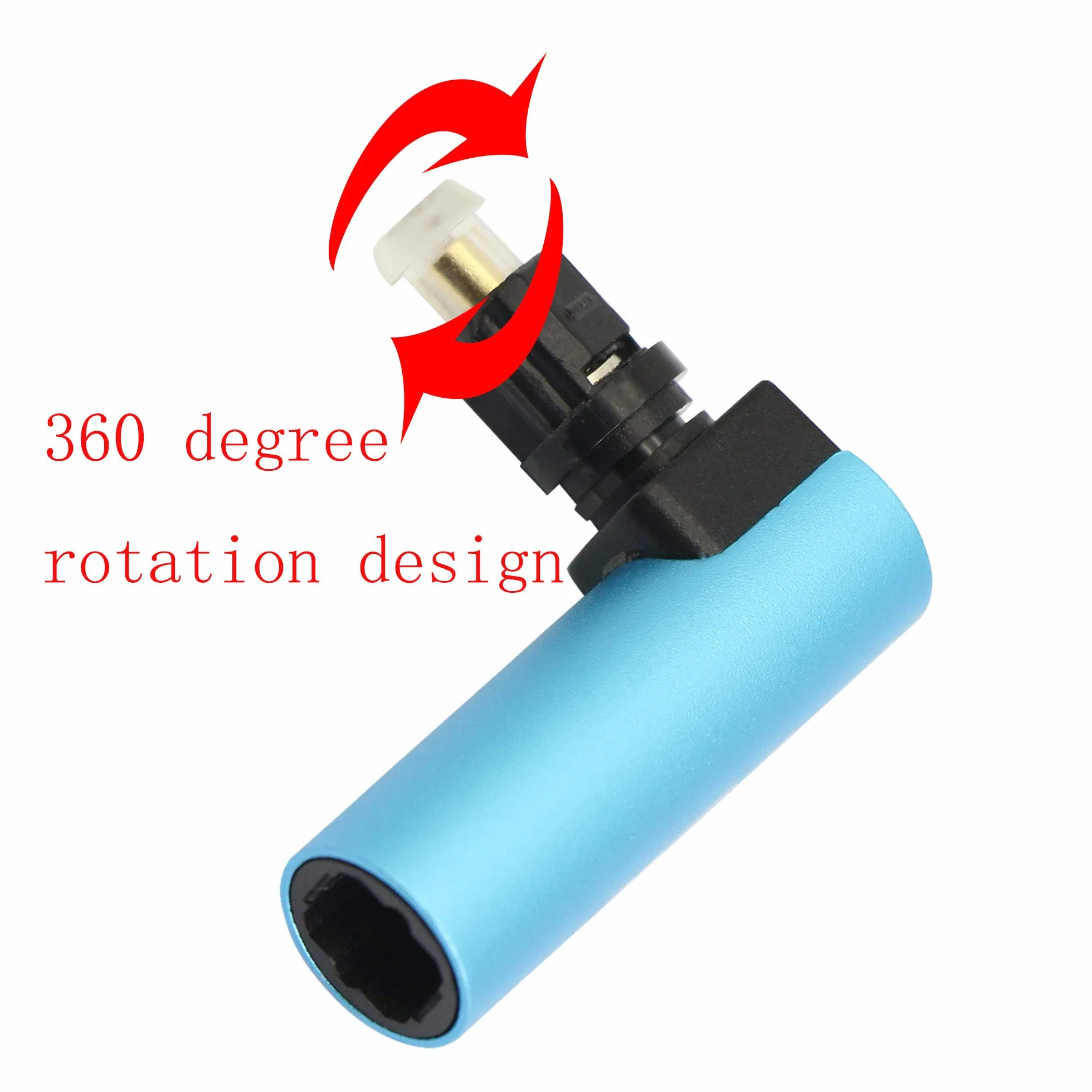 Toslink kąt prosty 90 stopni żeński do męskiego optyczne złącze audio adapter 2 sztuki niebieski