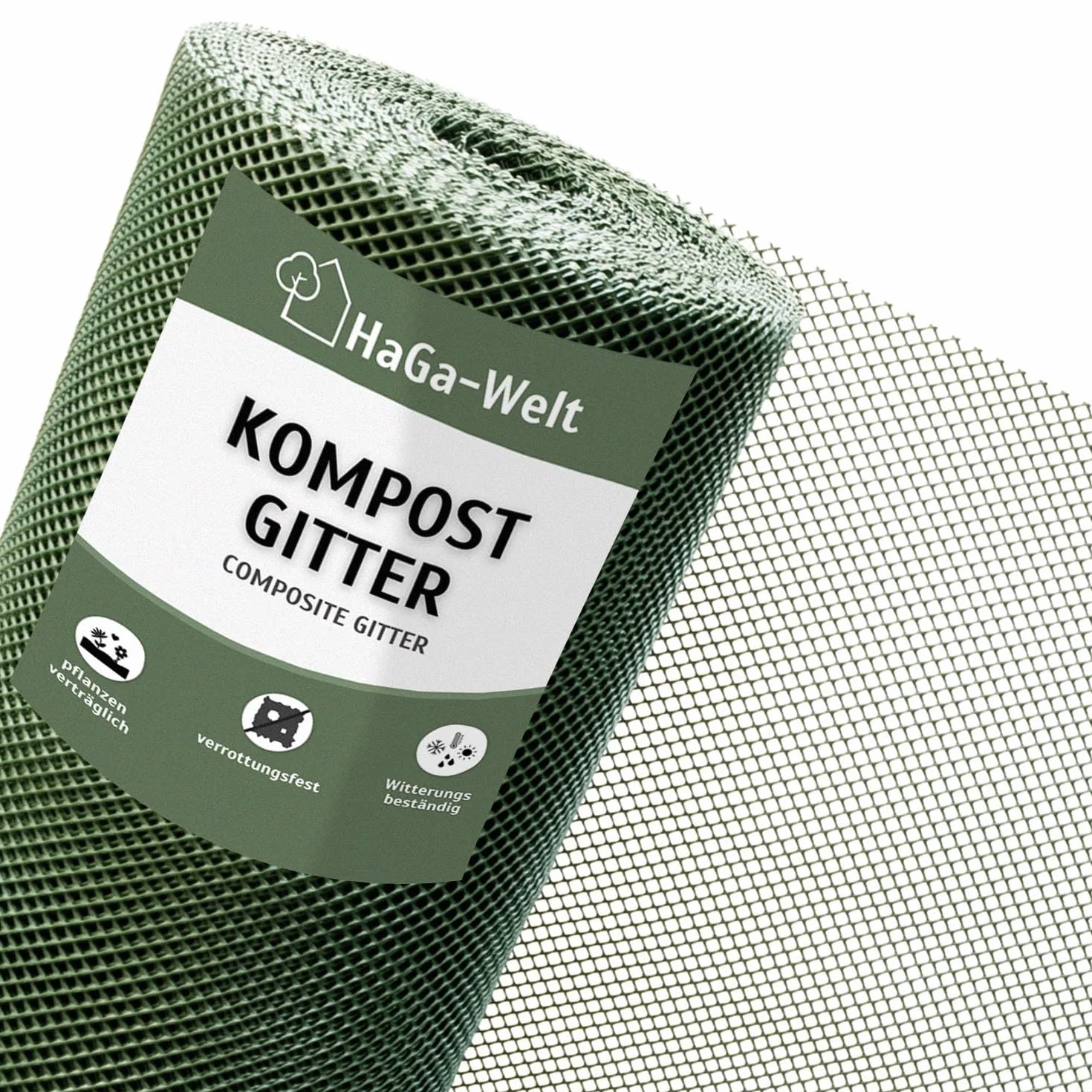 HaGa Kratka kompostowa o szerokości 1,2 m – wysokiej jakości tworzywo sztuczne do odpadów i recyklingu – praktyczny rozmiar na kompostownik, kompostownik i kompostownik termiczny (towar sprzedawany na