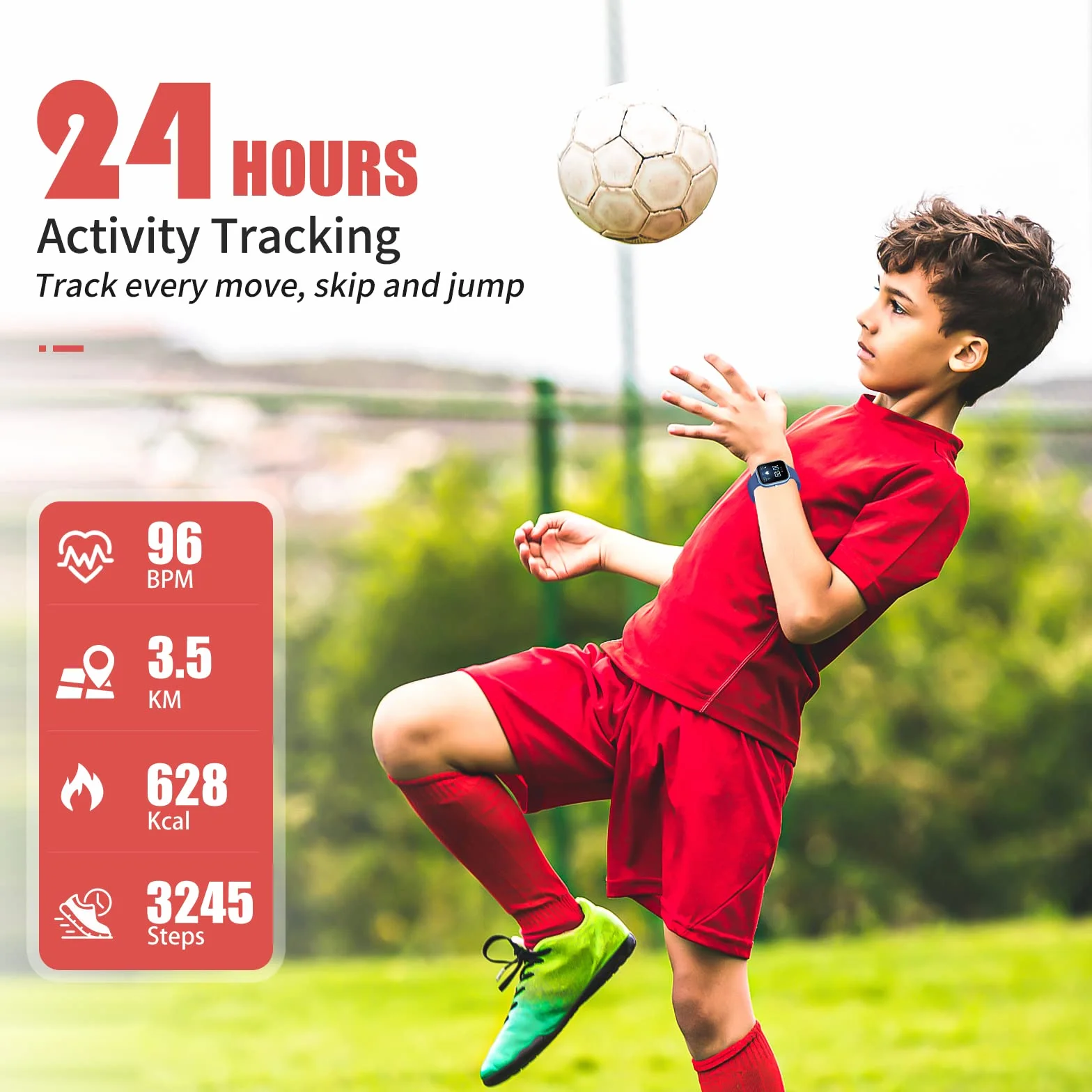ids Fitness Tracker zegarek IP68, wodoodporny smartwatch dla dzieci z 19 trybami sportowymi, krokomierzem, trybem snu, dla dzieci, chłopców, dziewcząt