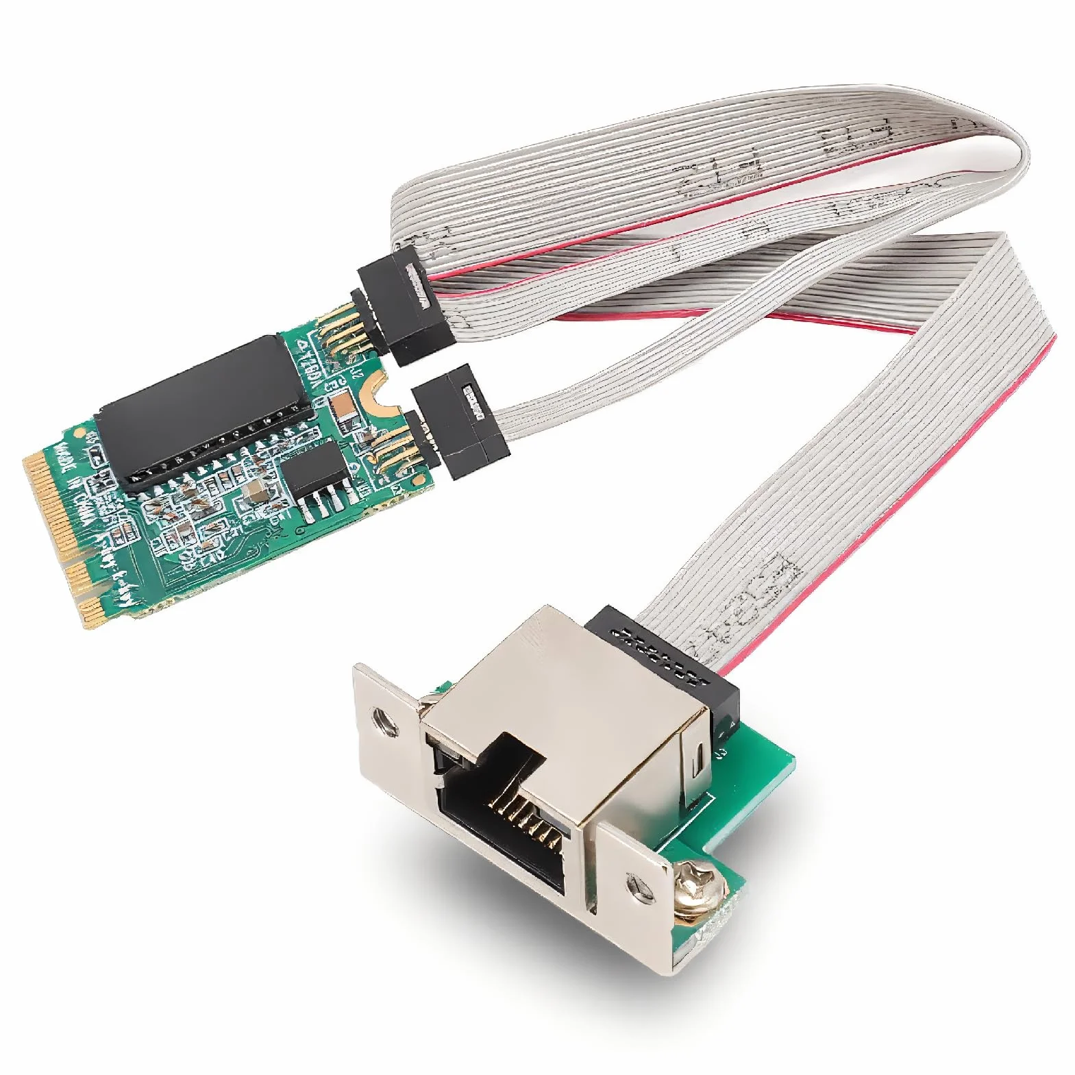 Karta Sieciowa M.2 A + E, 1000/100/10Mbps z Wygiętym Pinem Gigabit Ethernet, Pojedynczy Port Serwerowa Karta Sieciowa RJ45 z Chipem I210AT do Komputera