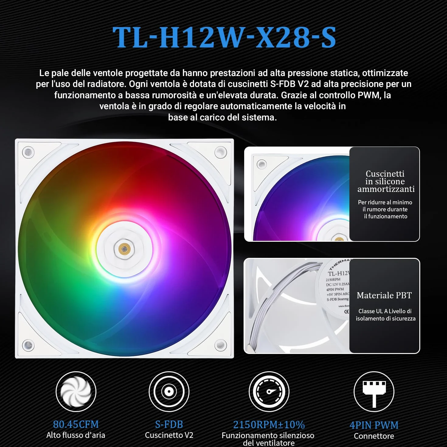 TR Grand Vision 360 ARGB biały CPU AIO Cooler, PC 360 system chłodzenia wodą, wyświetlacz IPS LCD o rozdzielczości 480 x 480 i 3,4 cala, do AM4/AM5 i Intel LGA1700/1851, wysoka pompa
