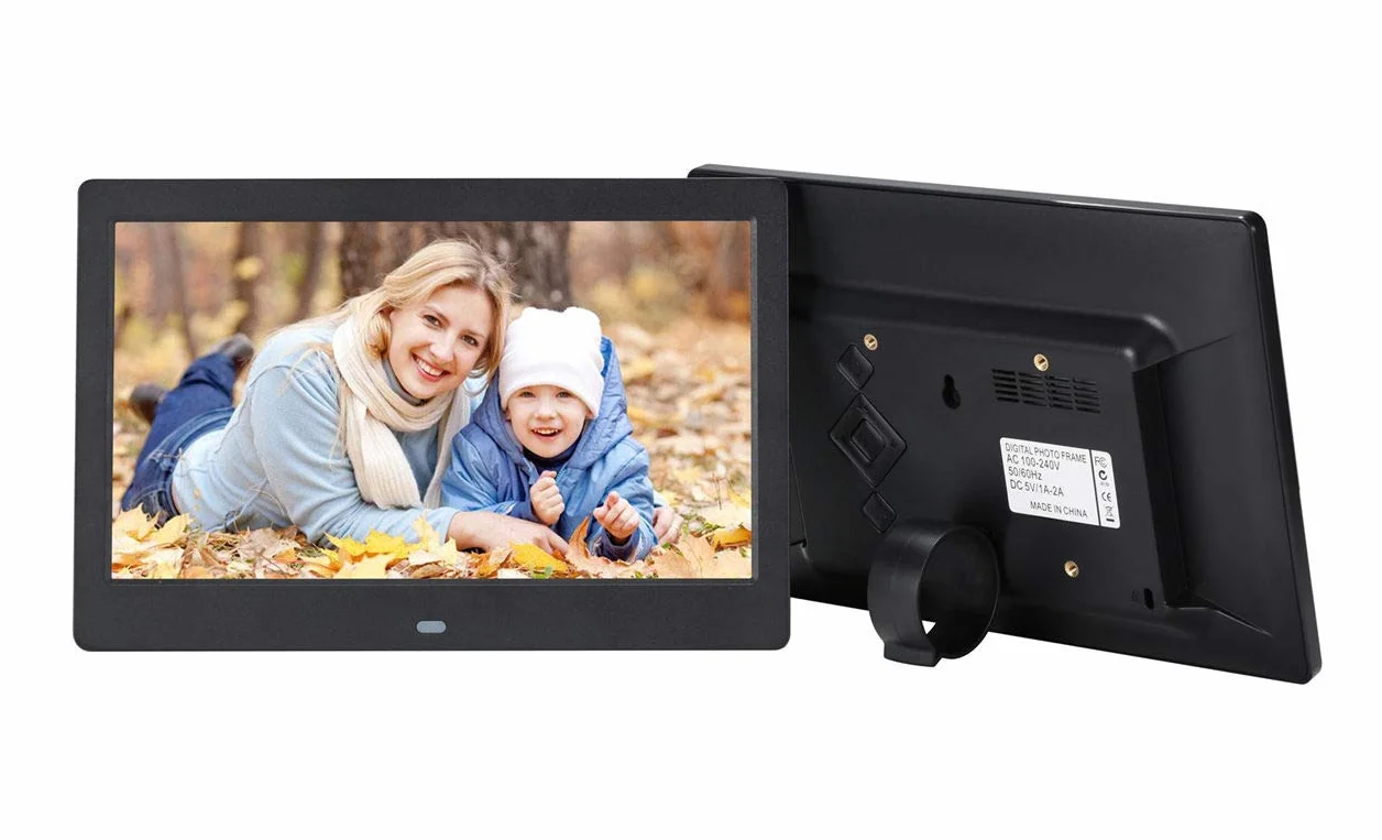 Cyfrowa ramka na zdjęcia z pamięcią USB, wyświetlacz IPS 10,1 cala, Full HD, zdjęcia i filmy elektroniczne, nie wymaga aplikacji ani Wi-Fi, obsługa kart SD, funkcja pokazu slajdów, duży
