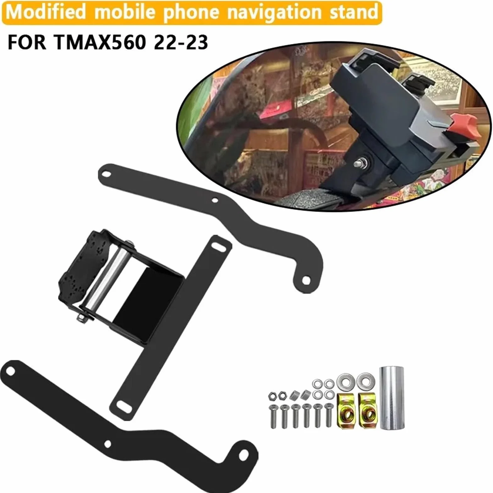 Pasuje do motocykla TMAX T-MAX 560 2022 2023 Akcesoria motocyklowe Uchwyt do montażu nawigacji GPS Smartfon Uchwyt adaptera
