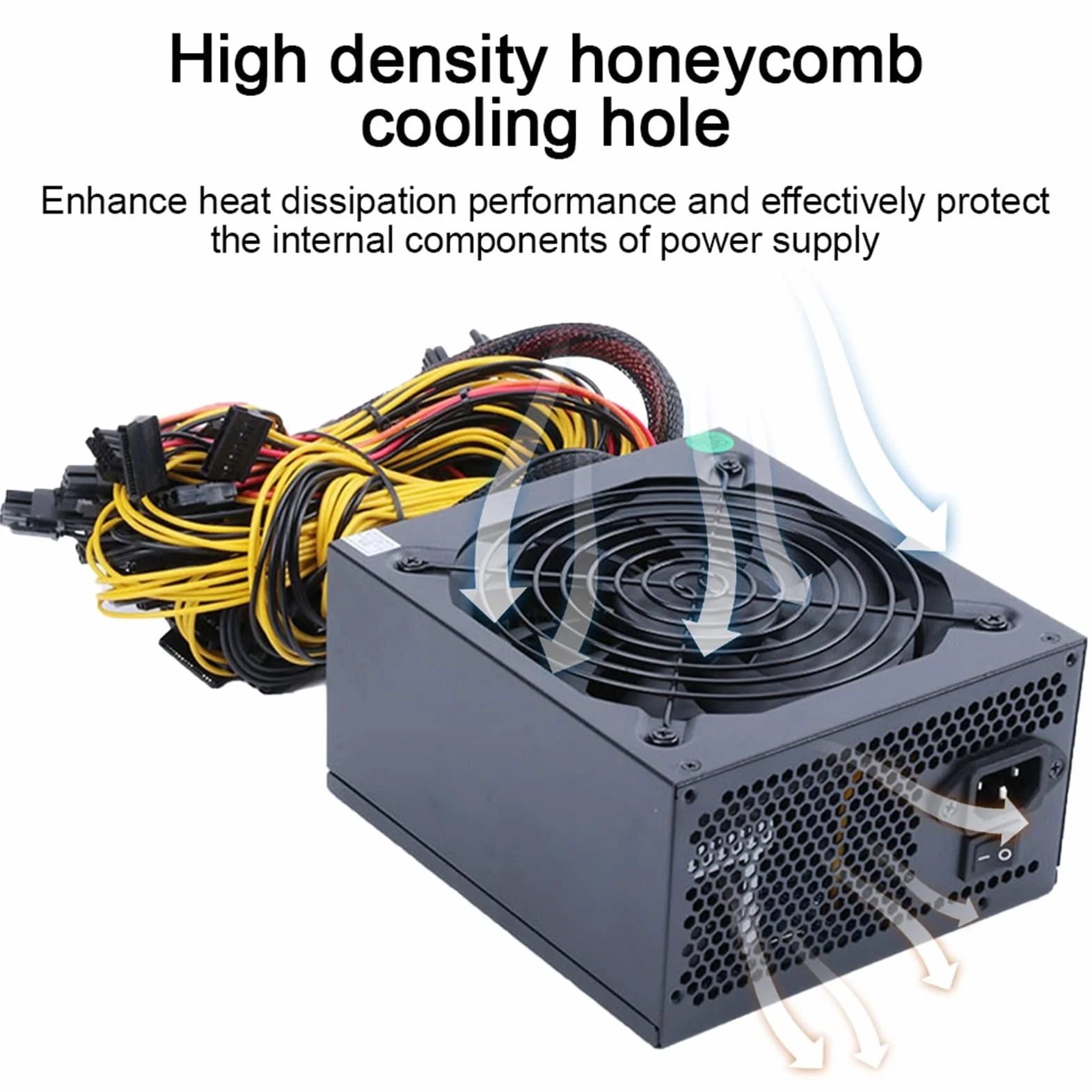2000 W 2400 W 2600 W 160 V-240 V ATX ETH Górnictwo Bitcoin Zasilacz 95% wydajności dla 3060 3070 3080 Miner Rig(2400W do 2600W)
