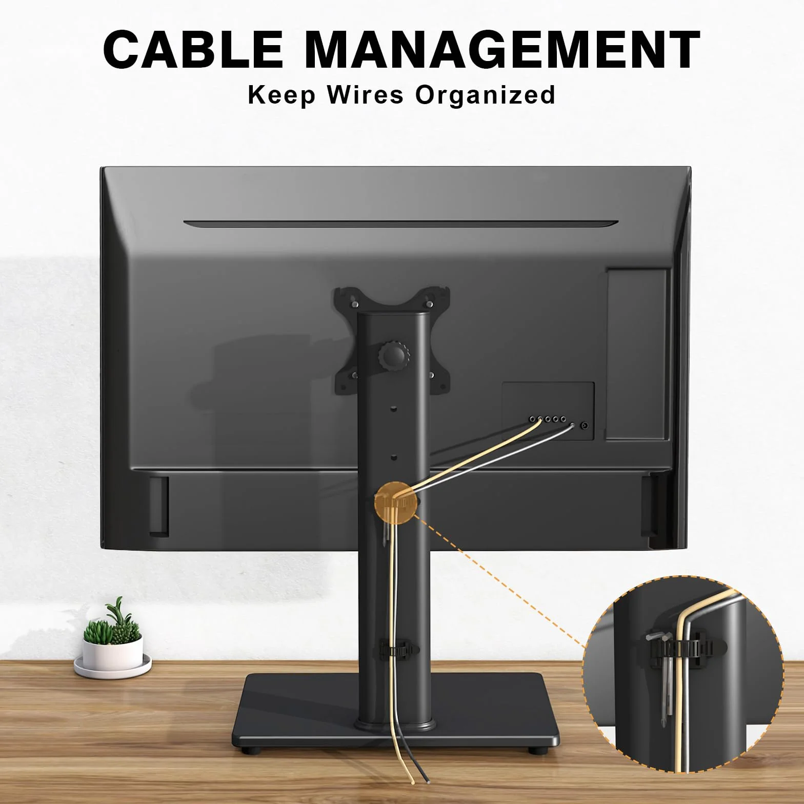 5Rcom Stojak na monitor VESA 13-32" regulacja wysokości pochylenia obracany 140° 360° zarządzanie kablami 10 kg VESA 75/100 mm