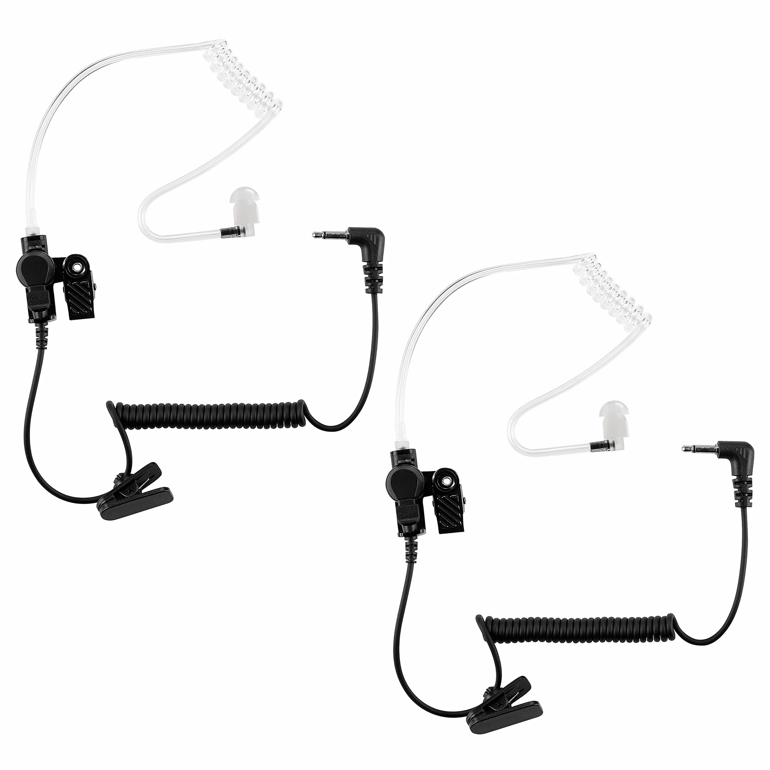 Słuchawka policyjna 3,5 mm / 1 Pin Listen Only Acoustic Tube Earbud Headset do głośnika zdalnego mikrofonu Motorola Kenwood 2-drożne radio FBI Security Surveillance Walkie Talkie (2 sztuki)
