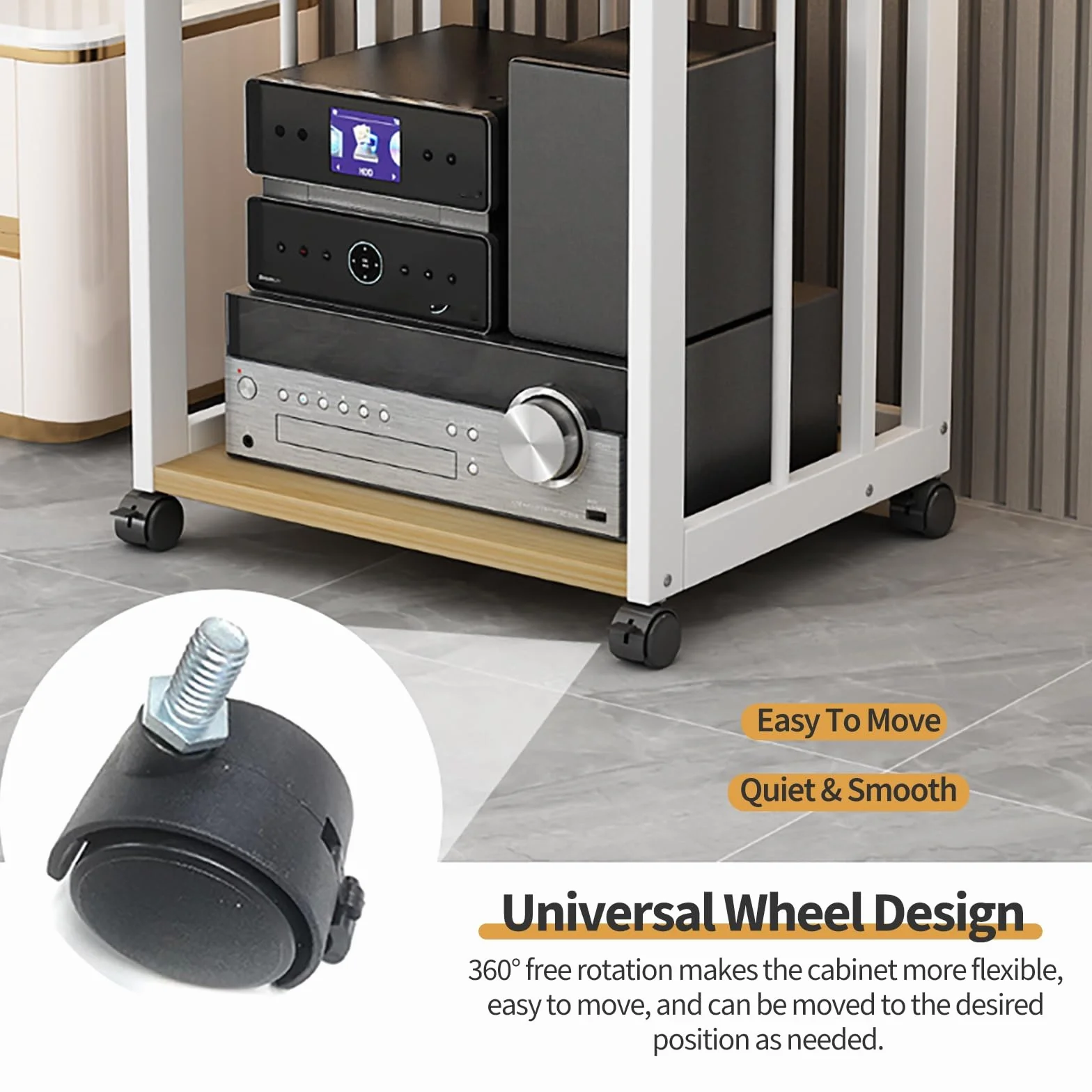 Stojak Na Sprzęt Audio Z 4 Półkami, Podłogowy Stojak Na Sprzęt Stereo, Łatwy W Przenoszeniu, Duża Półka Na Sprzęt Audio, Stojak Na Dvd, Wzmacniacze/Odtwarzacze/Akcesoria Do Telewizorów, Czarny, Nr 2,