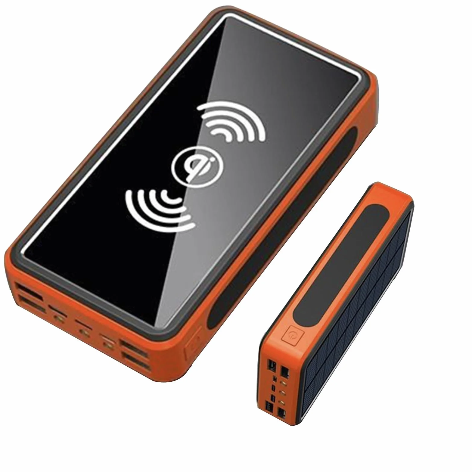 Ładowarka solarna 10 0000 mAh, przenośna ładowarka do szybkiego ładowania, zewnętrzna bateria zapasowa, ogromna pojemność do smartfonów, tabletów, konsol do gier (pomarańczowa)