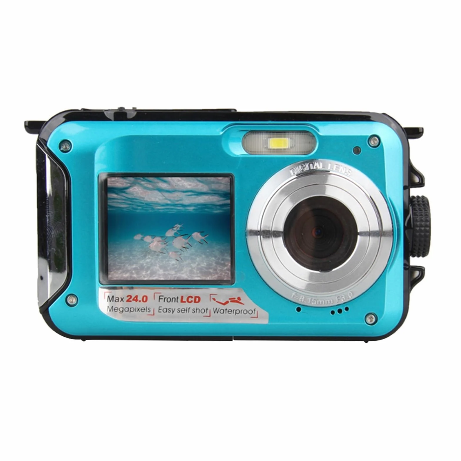 Wodoodporny aparat cyfrowy Anti-Shake 1080P Selfie Video Recorder do pracy pod wodą łAtwe Uchwycenie Niesamowitych Chwil(Blue)