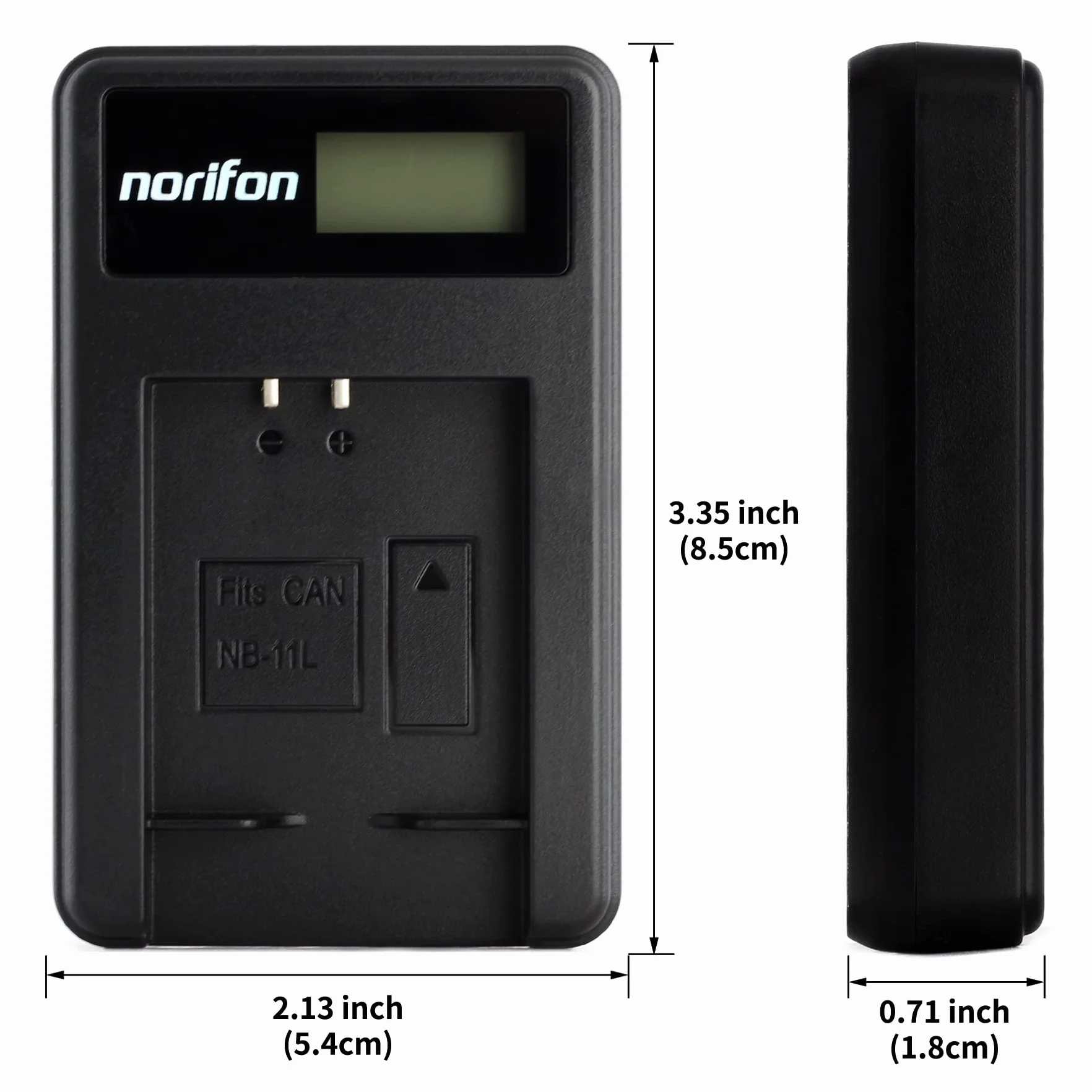 Norifon NB-11L LCD USB Ładowarka do Canon IXUS 132, 150, 155, 160, 170, 275 HS, PowerShot A2300, A2500, A2600, PowerShot ELPH 110 HS, 115 IS, 130 IS, 320 HS Aparat i nie tylko