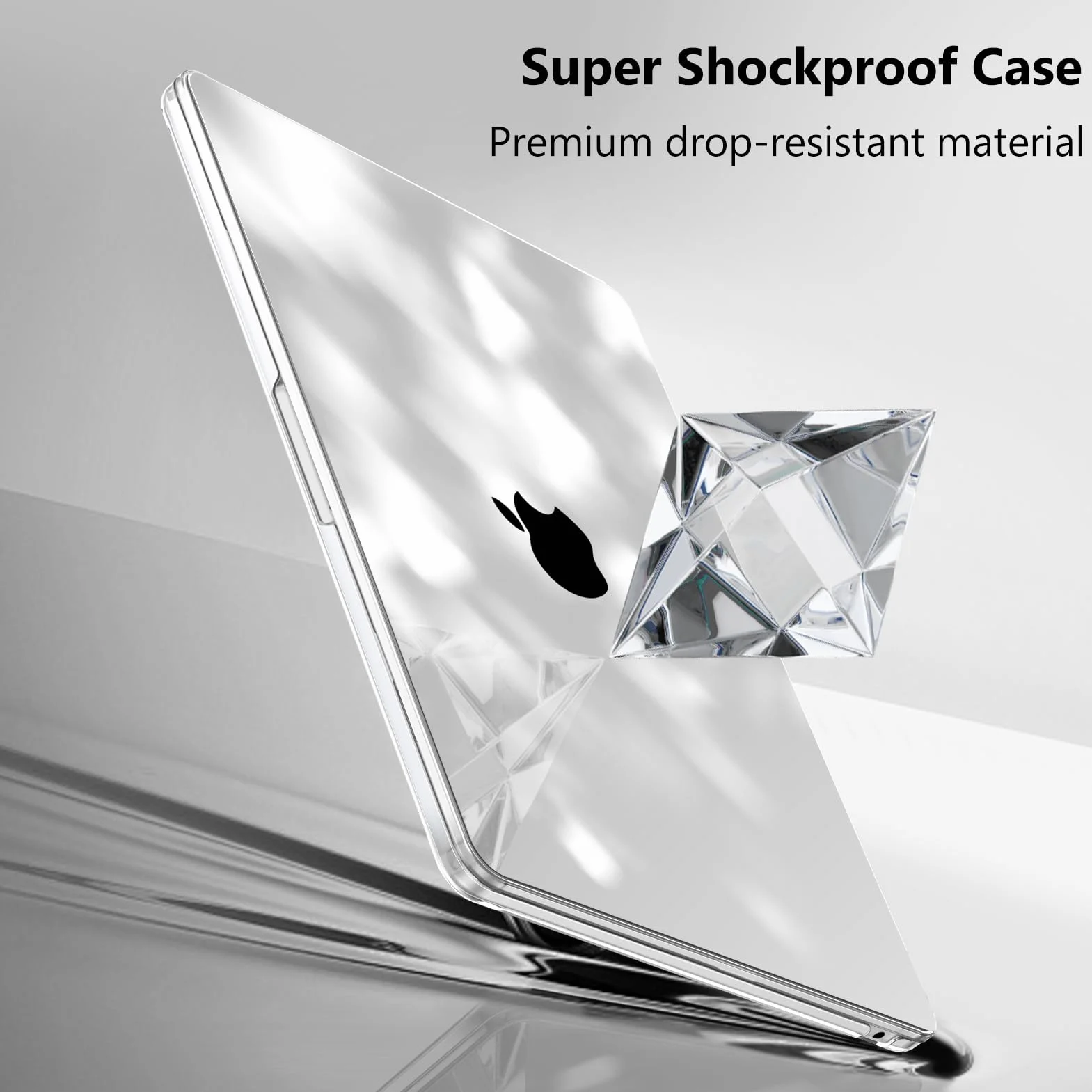 Fintie Etui kompatybilne z MacBook Air 13,6 cala M5 M4 M3 M2 (2026-2022) A3449 A3240 A3113 A2681, ultracienkie, twarde etui ochronne, kompatybilne z MacBook Air 13, krystalicznie przezroczyste