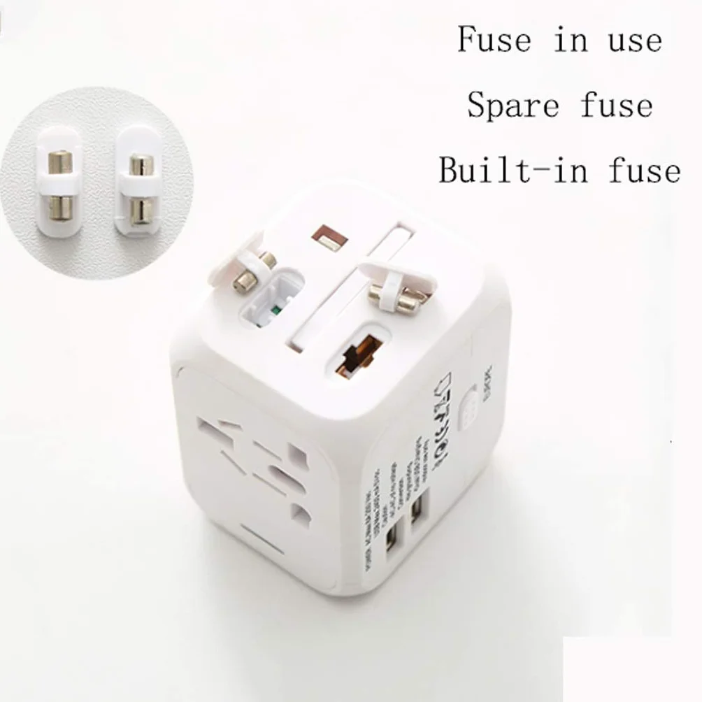 Międzynarodowy zasilacz, ogólnoświatowy adapter podróży, Uniwersalna adapter wtykowy z 2 Usb. Porty bardzo odpowiednie do podróży (Color : D, Rozmiar : 5 * 5.7 * 6.5cm)