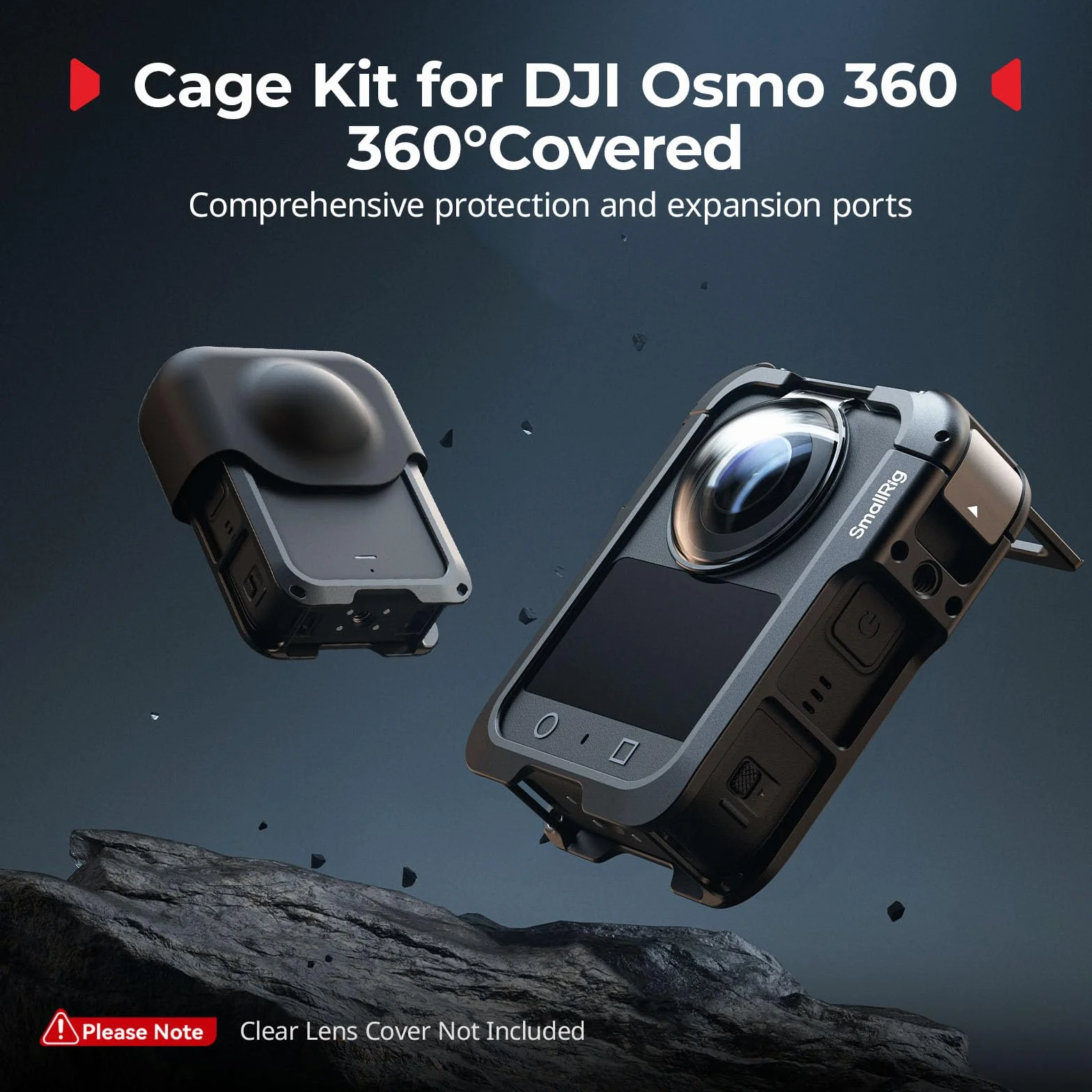 SMALLRIG Klatka fotograficzna do DJI Osmo 360, aluminiowa rama ochronna, obudowa rozszerzeń do OSMO 360-5704