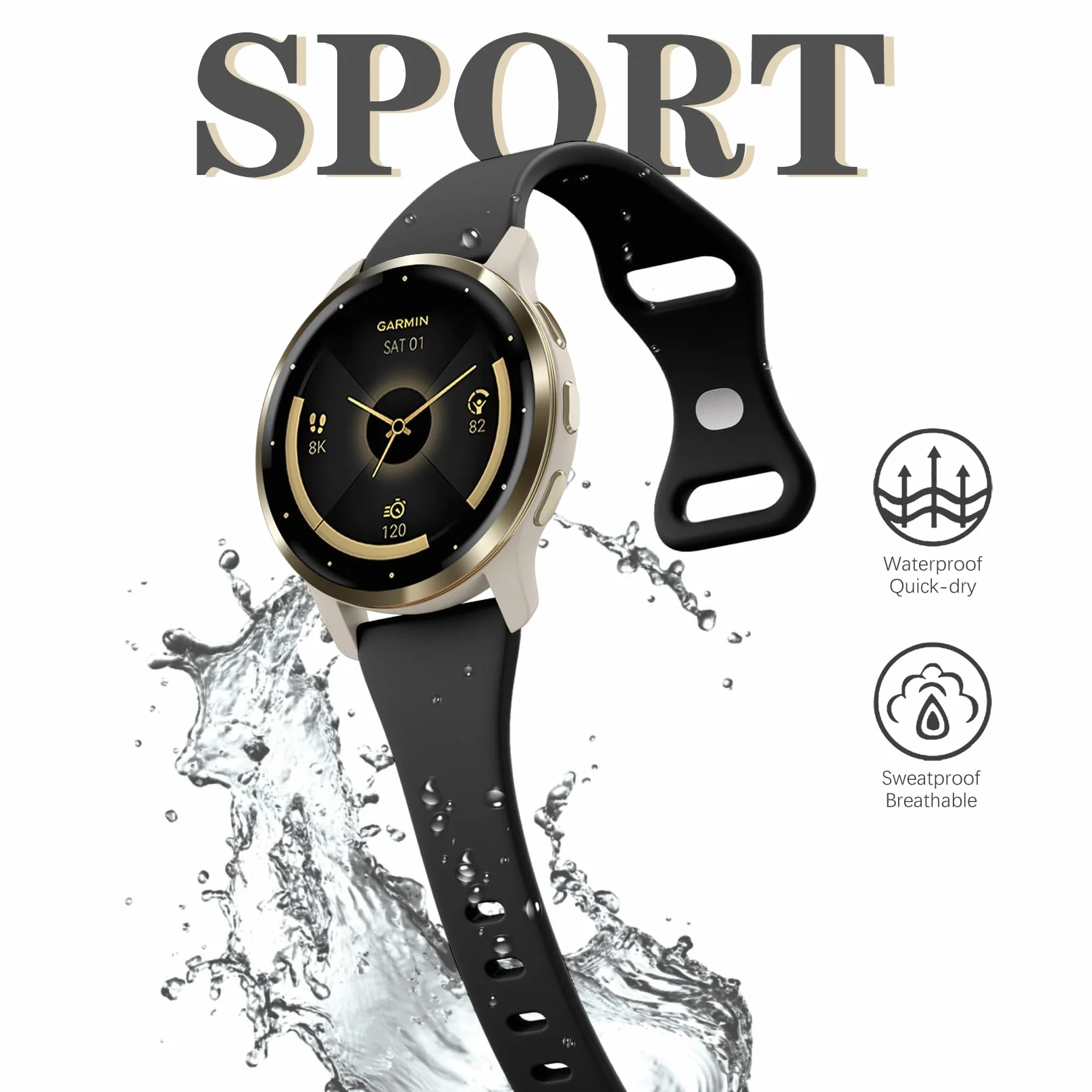 5 sztuk, 18 mm, smukły pasek sportowy kompatybilny z Garmin Venu 3S / Vivoactive 4S / Venu 2S / Vivomove 3S, cienki, miękki silikonowy pasek zamienny do zegarka Garmin Forerunner 255S/265S, dla