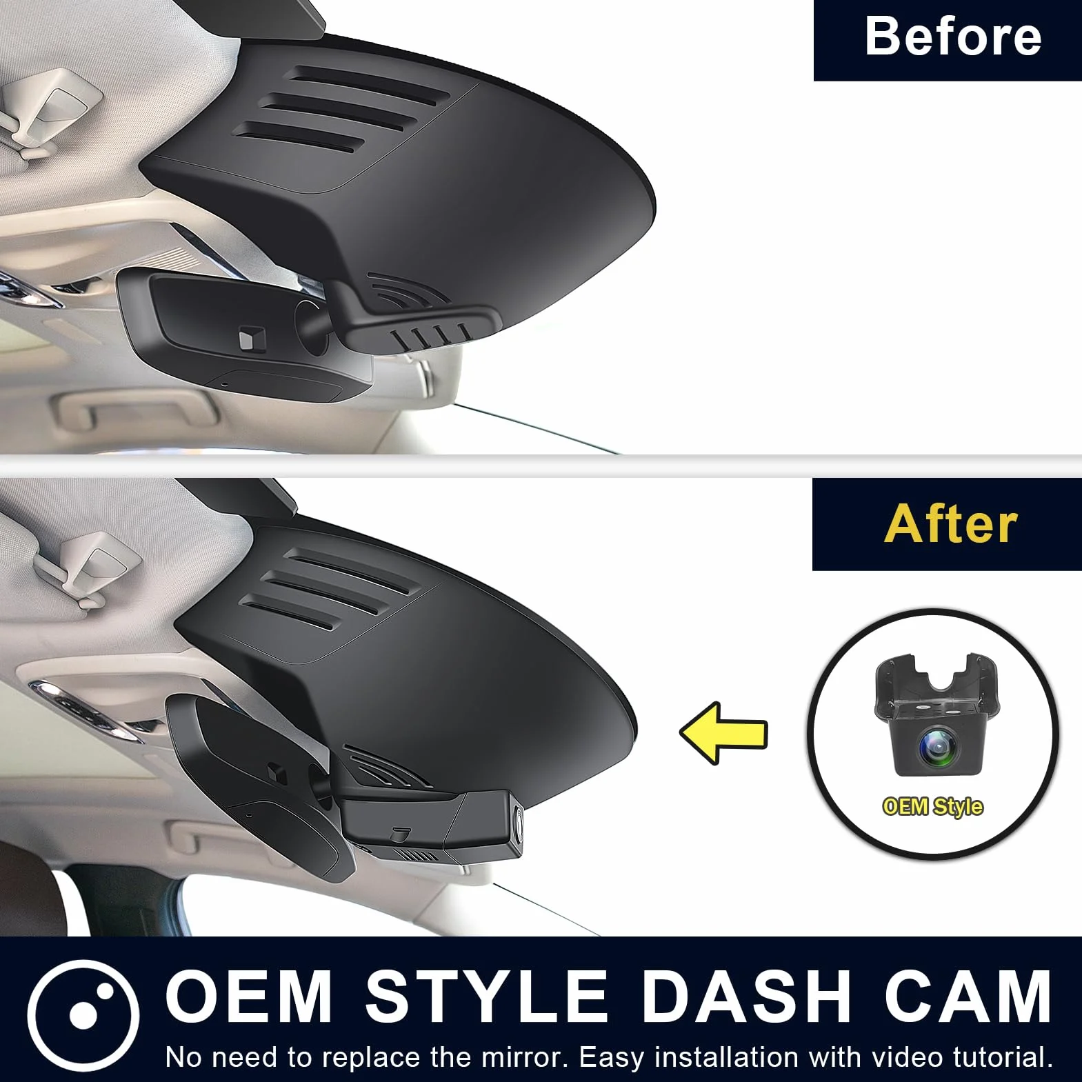 MANGOAL 4K+1080P Kamera samochodowa Przodu i Tyłu,Wygląd OEM Dash Cam, Dotyczy do Volvo XC60 2018 2019 2020 2021(Model C),T5 T6, Nagrywanie w pętli,Czujnik G,WiFi & App,Łatwy w instalacji,Karta 128 GB