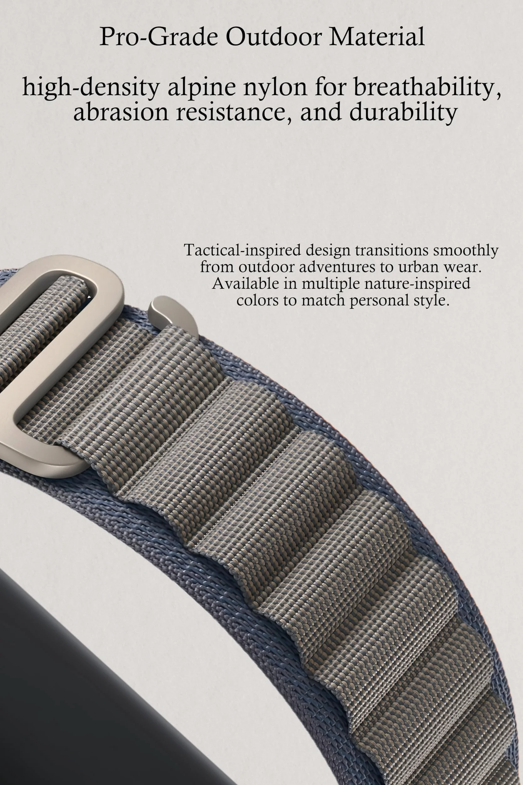 Pasek Nylon Loop dla Apple Watch Ultra 3/2/1 SE 3/2/1 Series 11/10/9/8/7/6/5/4/3/2/1 – Regulowany Oddychający G-Hook 38-49 mm
