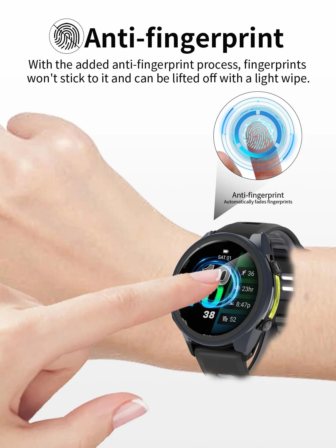 1 opakowanie, etui ochronne na wyświetlacz do Garmin Forerunner 970 - zintegrowane wzornictwo zapewniające najlepszą ochronę smartwatcha, niebieskie