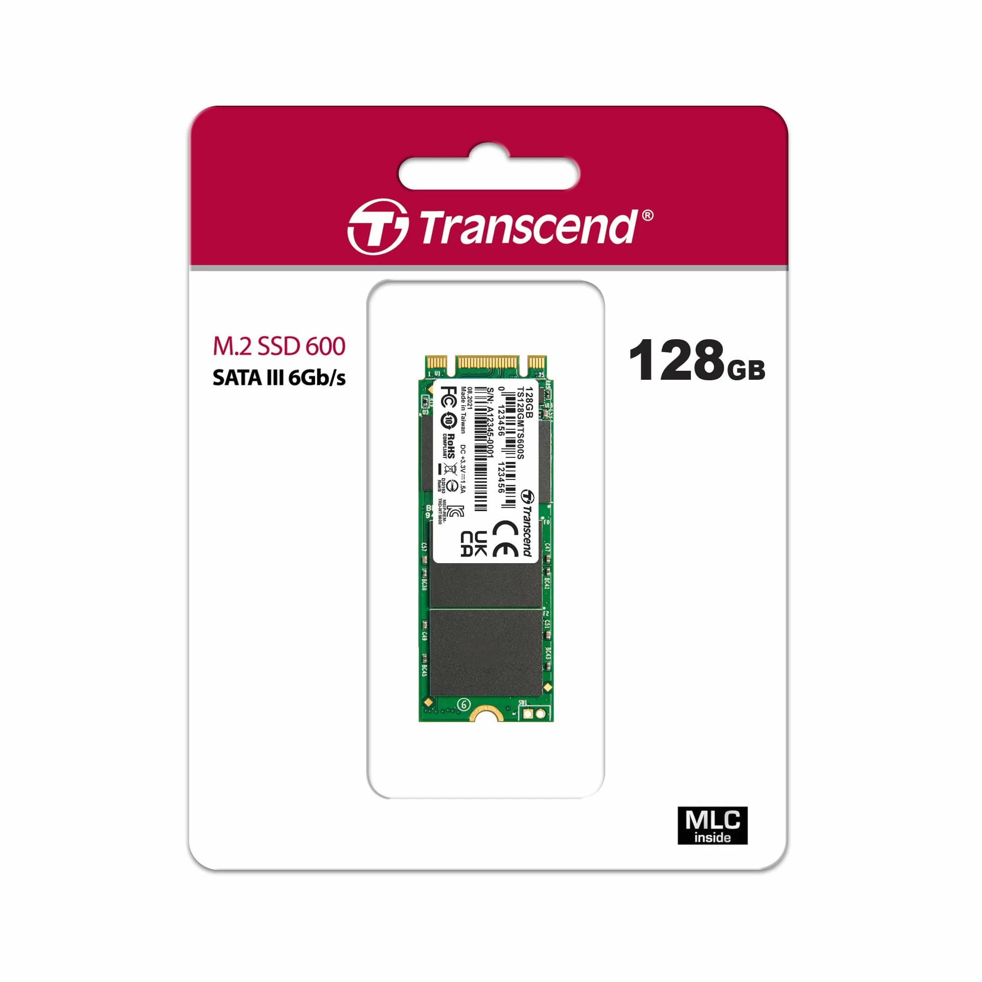 Transcend 128 GB SATA III 6 Gb/s MTS600S 60 mm M.2 SSD 600S dysk półprzewodnikowy TS128GMTS600S