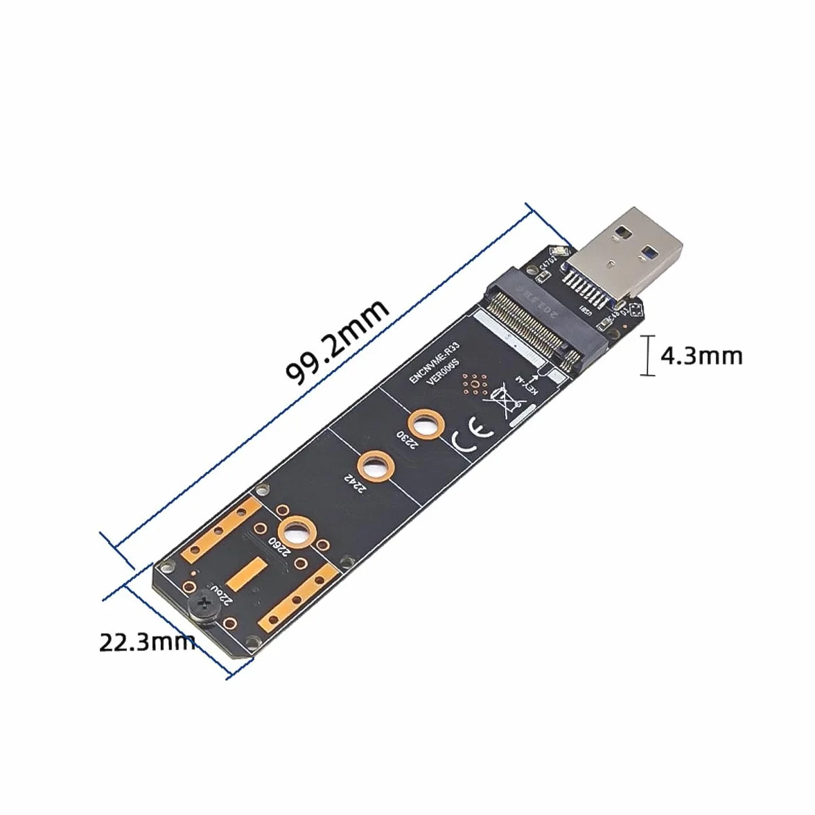DollaTek Adapter USB M.2 Nvme na USB adapter przeno?ny Ssd 10 Gb/s USB 3.2 Gen 2 chip mostkowy M.2 Nvme adapter USB