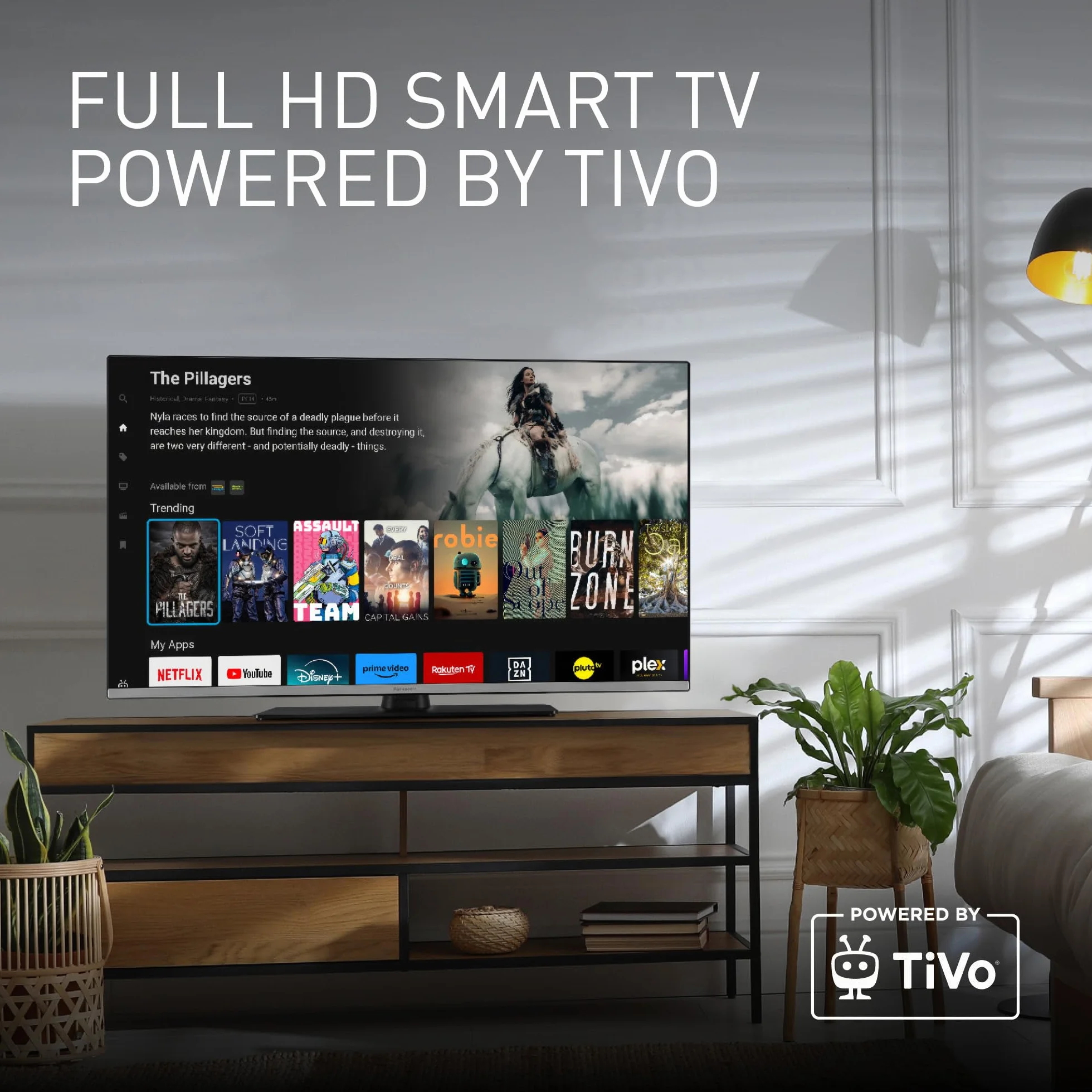 Panasonic TB-40S45AEZ, seria S45 40 cali Full HD LED Smart TV, 2024, TiVo, sterowanie głosowe Google i Alexa, tryb gry, odtwarzacz multimedialny, HDR, HDMI, dla wyjątkowych wrażeń wizualnych