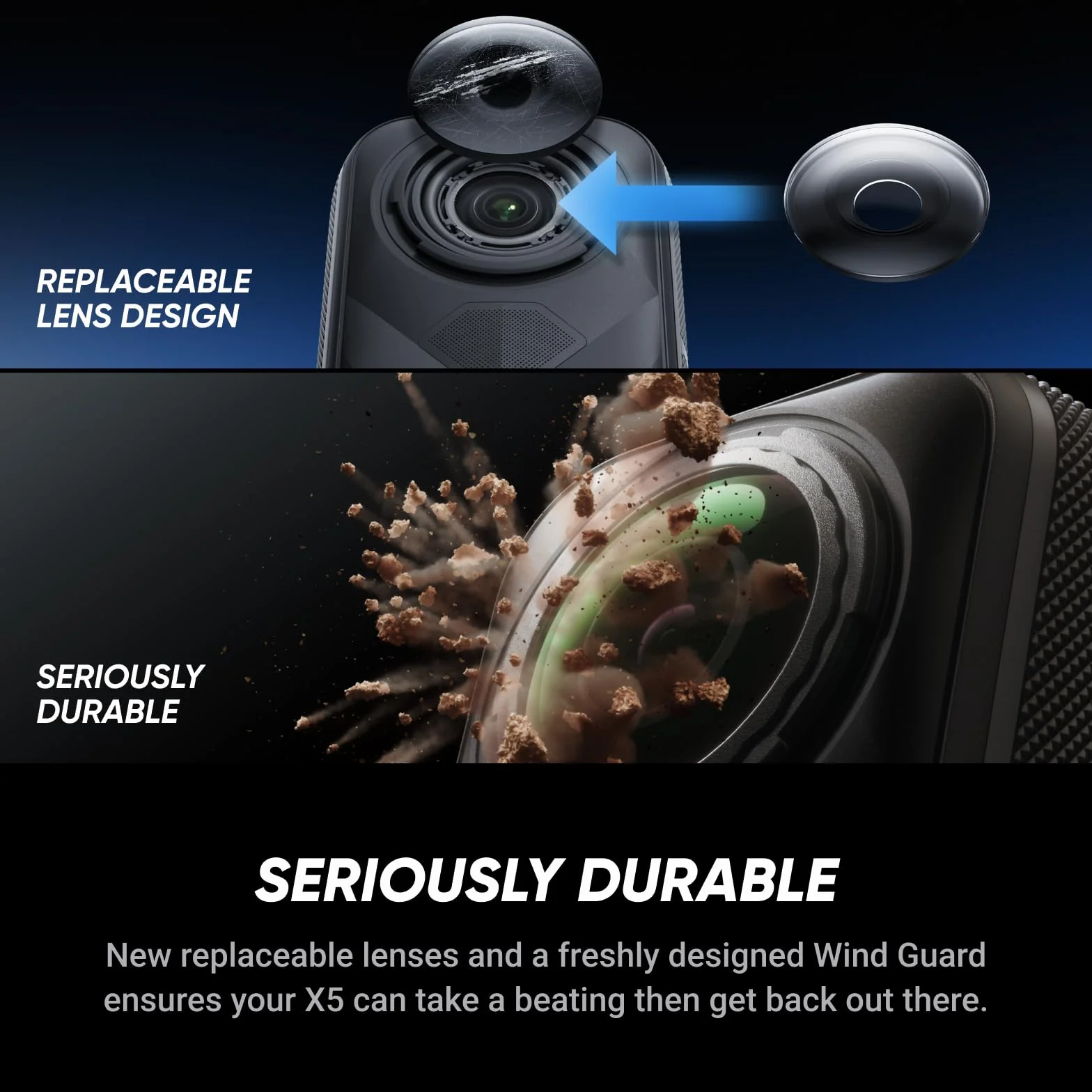 Insta360 Zestaw uchwytów fotograficznych X5 – wodoodporna kamera 8K 360, wiodące słabe światło, niewidoczny efekt kija do selfie, wytrzymały i wymienny obiektyw, bateria 3-godzinna, wbudowana ochrona