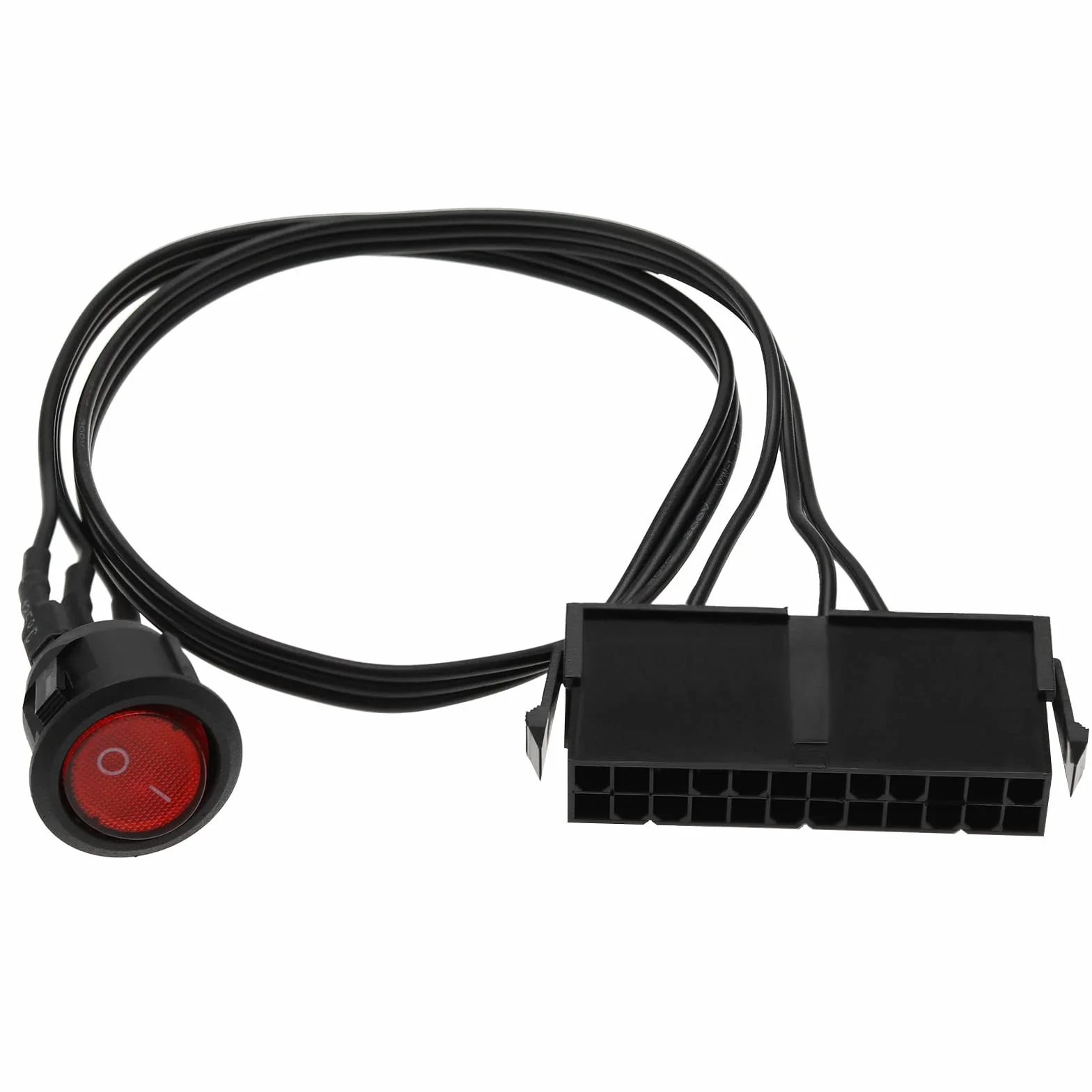 ECSiNG 20/24-pinowy kabel przełącznika zasilania ATX/EPS z czerwoną diodą LED