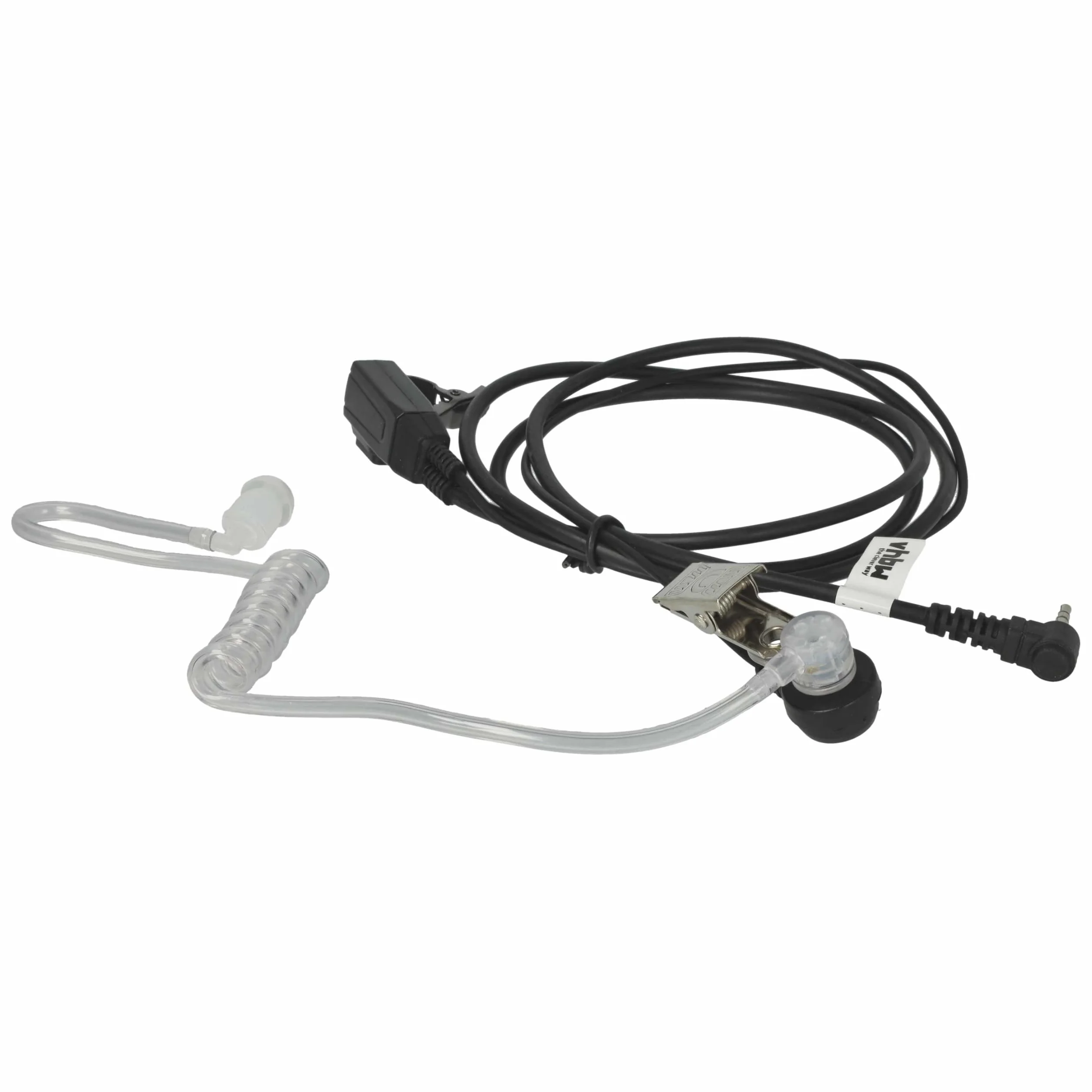 vhbw 10x zestaw słuchawkowy kompatybilny z Motorola MH230R, MC225R, MC220R, MB140R, MJ270R radiotelefon - czarny, przezroczysty wąż akustyczny