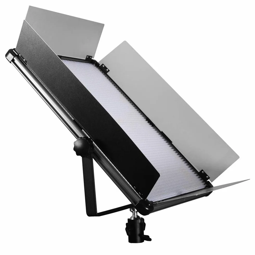 Światło dzienne LED studyjna lampa błyskowa 5500 K, 0-100% bezstopniowo ściemniana lampa fotograficzna z 4-skrzydłowymi drzwiami, 210 W, 19500 lumenów, do portretów, fotografii produktu, transmisji na