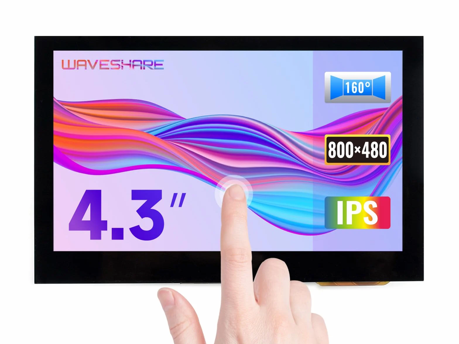 Waveshare 4.3inch HDMI LCD (B) 800x480 IPS Capacitive Touch Screen Monitor Display for Raspberry Pi BB Black Banana Pi Raspberry Pi 4