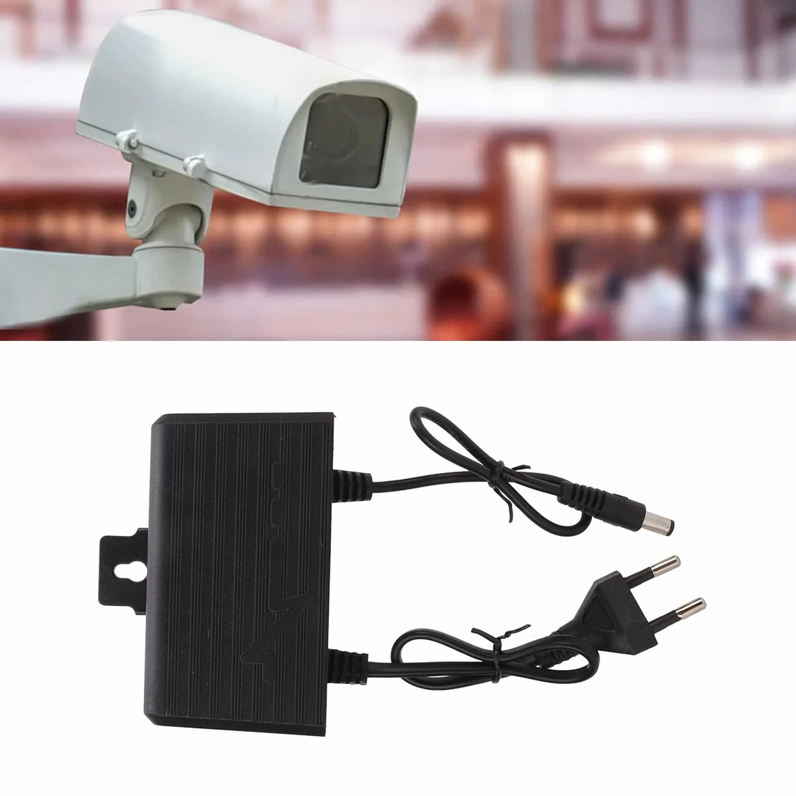 Zasilacz 12V 2A AC 100-240V do DC12V wodoodporny z ochroną odgromową do kamer monitorujących