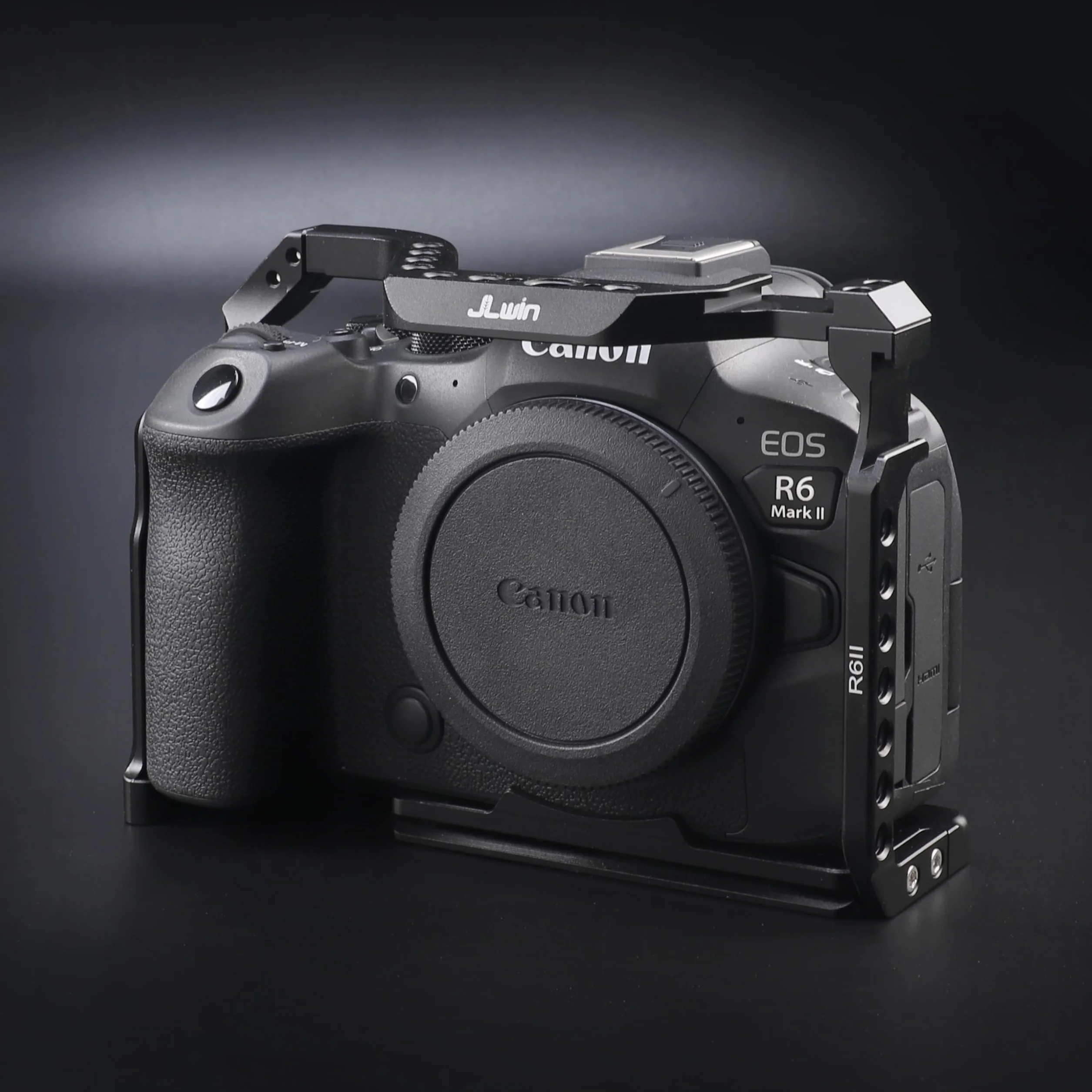 FOTGA Klatka na aparat Canon EOS R6 Mark II, górny uchwyt, ze stopu aluminium, video vlogging, kamera rig, z płytką do szybkiego montażu do Arca Swiss Standard