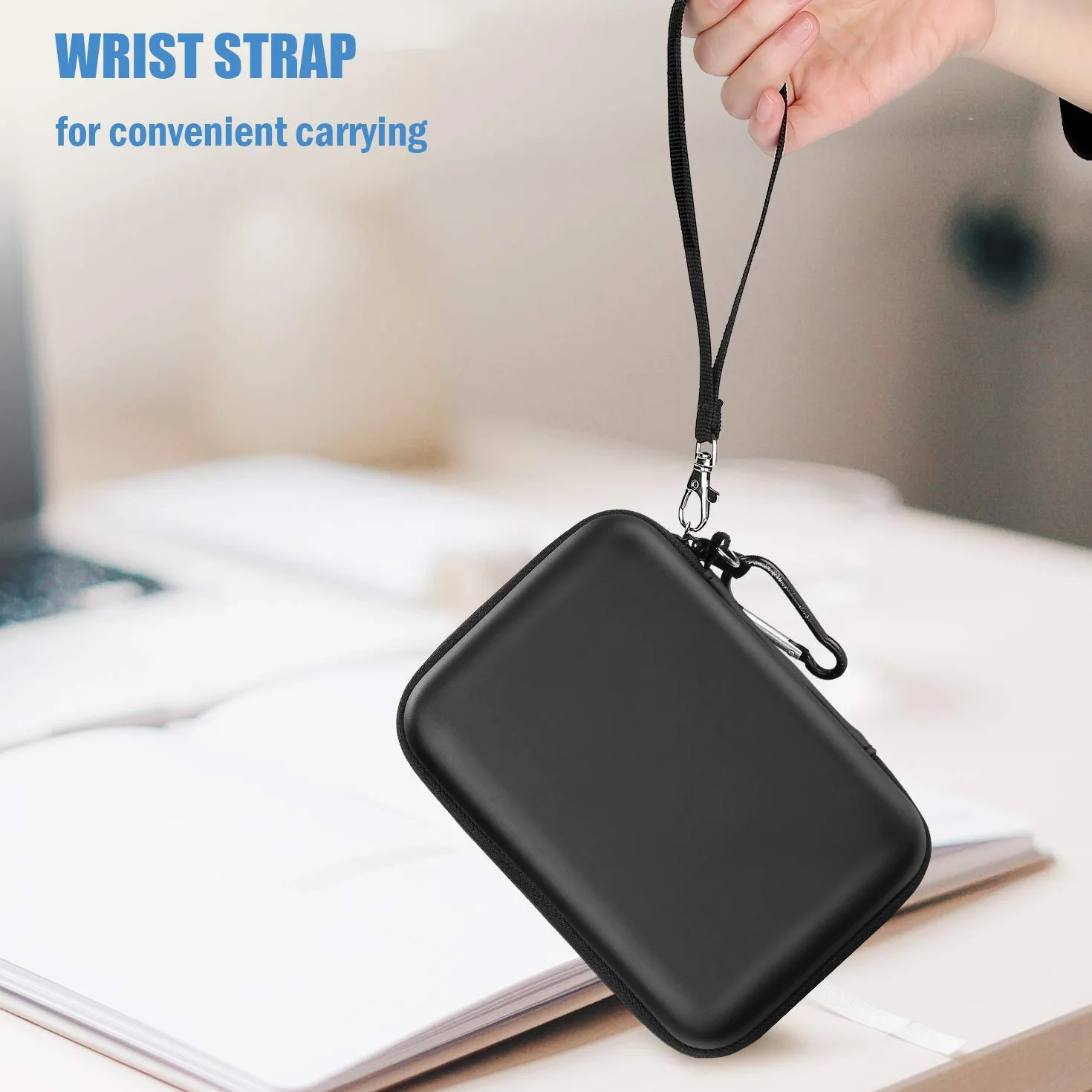 [Mieści 2 sztuki] ProCase zewnętrzny futerał na dysk twardy 2,5 cala, kompatybilny z Seagate Expansion, Seagate Backup Plus, przenośny dysk twardy Canvio Basics, WD Elements, Czarny, Nowoczesny