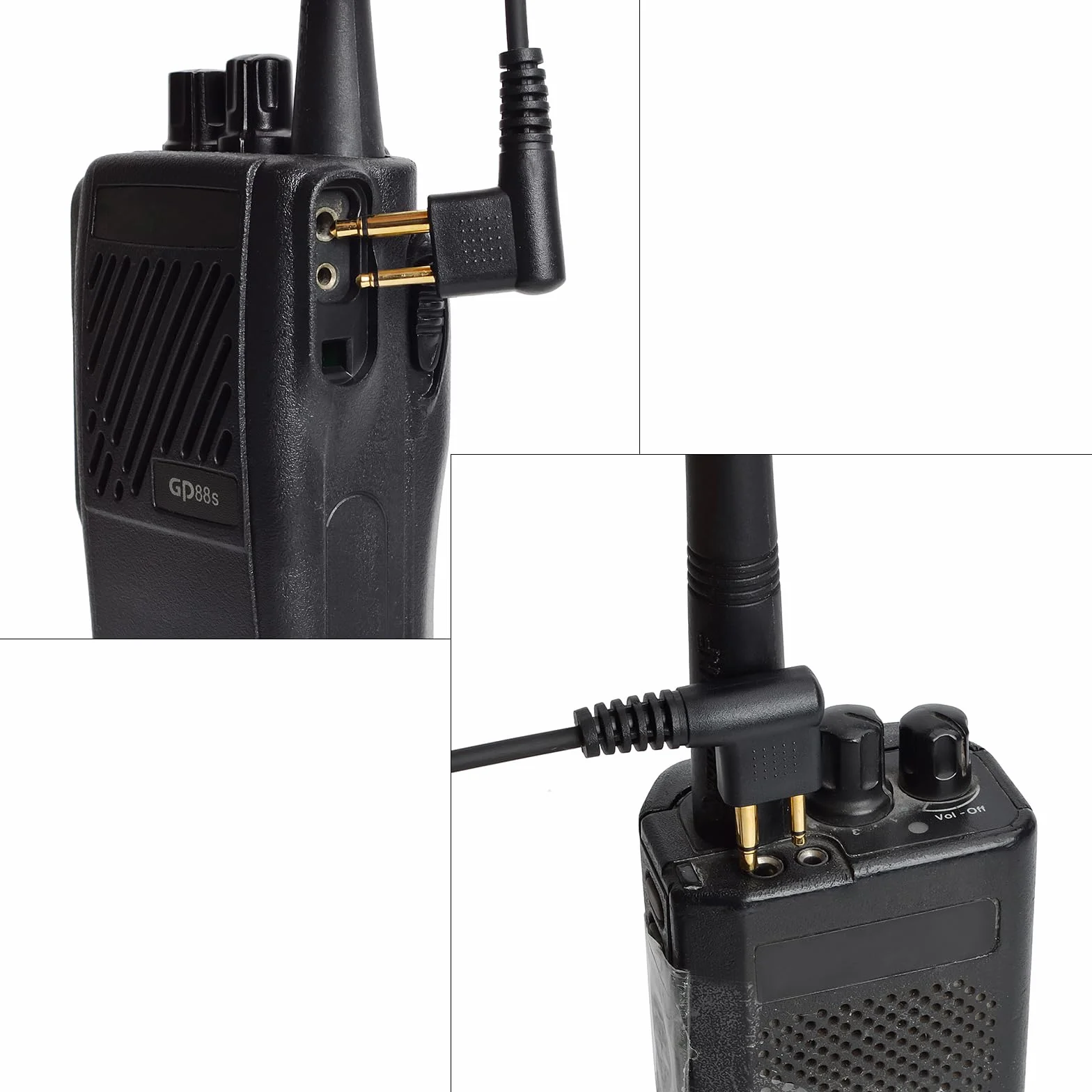 2-pinowy zestaw słuchawkowy Walkie-Talkie z dużym klawiszem mikrofonu, kompatybilny z radiami Motorola CP040, DP1400, GP300 i Hyera (5 sztuk w zestawie wymienne zatyczki)