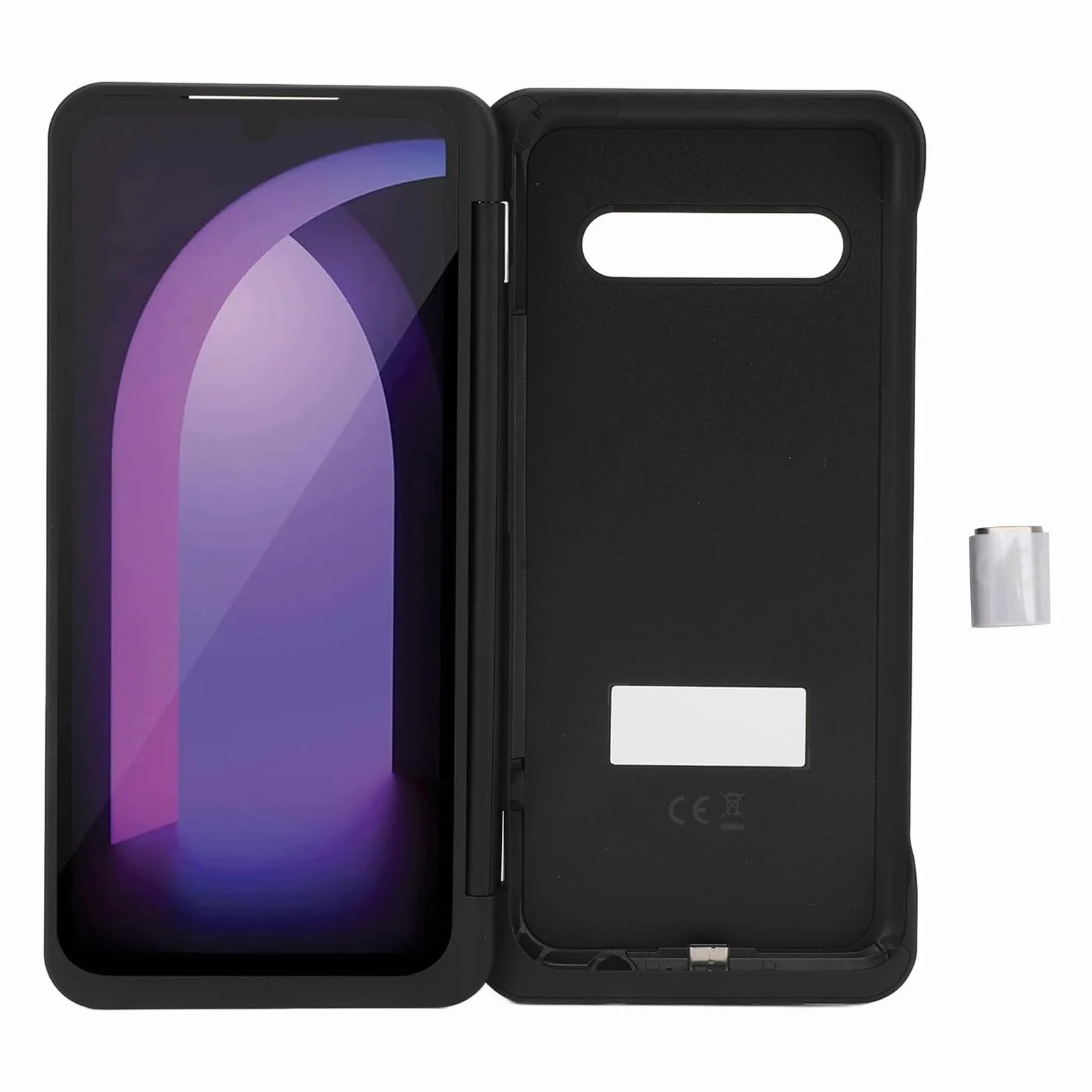 Sxhlseller Etui na Telefon z Dwoma Ekranami, Składana, Odpinana Obudowa z Dwoma Ekranami, Zamiennik Obudowy Telefonu z z Magnetycznym Adapterem Typu C, dla V60 dla 5G LM V605N