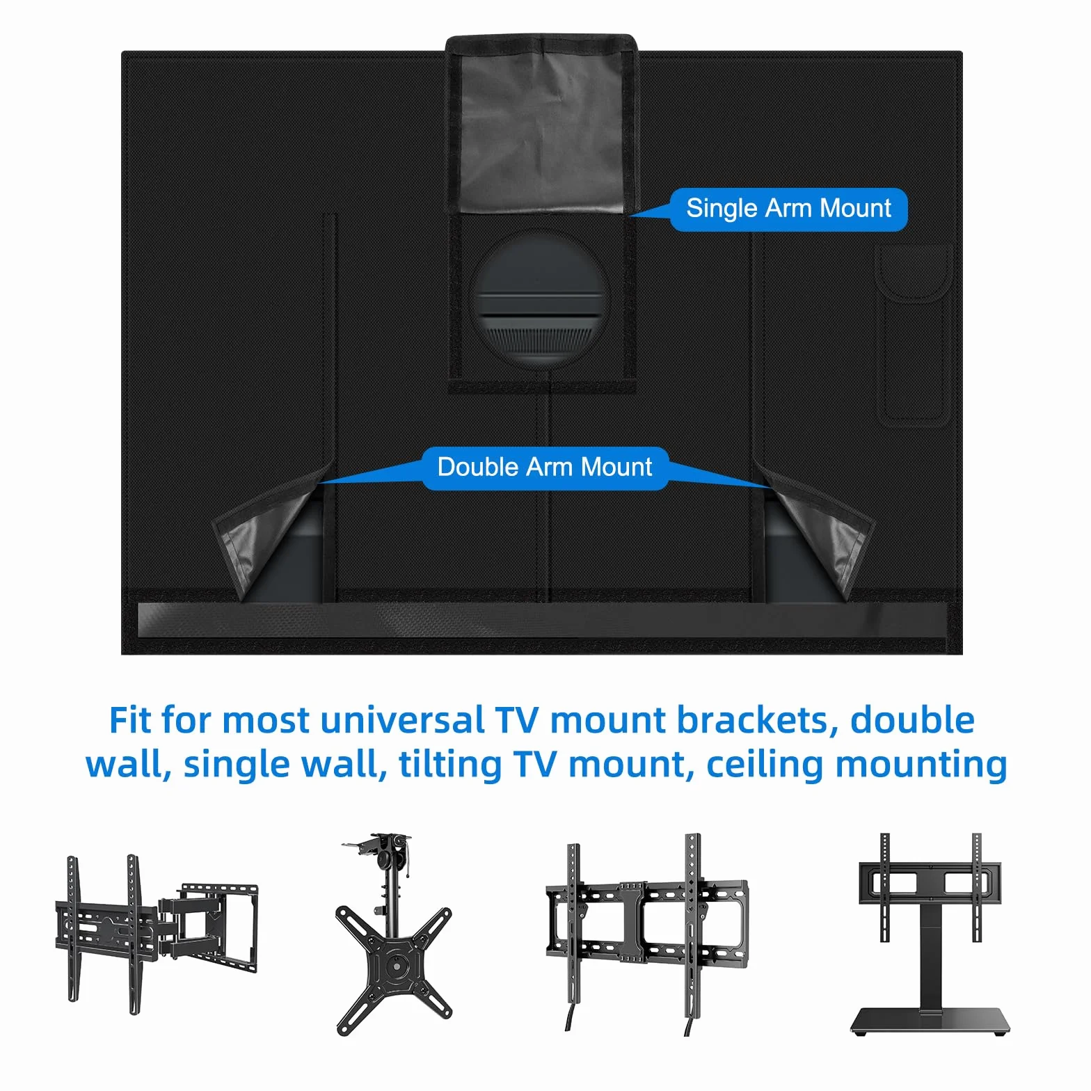 Bonna Rozkładana osłona na telewizor o przekątnej ekranu 40-43", 600D, wiatroszczelna, odporna na rozdarcie tkanina Oxford, 42 x 26,5 x 5 cali (dł. x szer. x wys.)