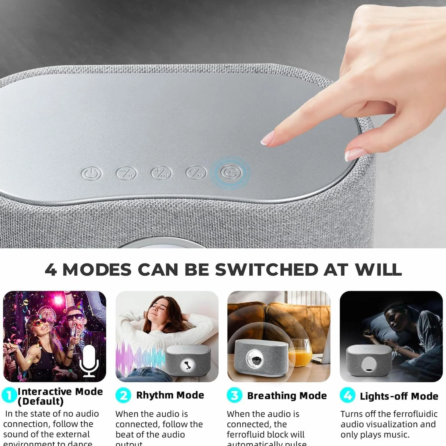 Głośnik Z Płynem Magnetycznym, Głośnik Ferrofluidowy Music Mate/sound Partner, Z Funkcją ładowania 15 W, Dźwiękiem Przestrzennym 360° Odbiór Muzyki W Domu Bluetooth 5.1 Audio, Do Domowego Telewizor