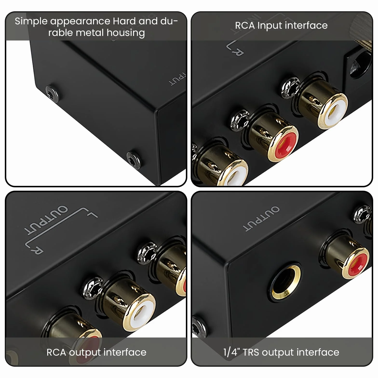 Phono przedwzmacniacz gramofonowy, przedwzmacniacz do gramofonów, Phono Preamp do gramofonów z adapterem DC 12 V, wejście i wyjście RCA, przedwzmacniacz gramofonowy z poziomem